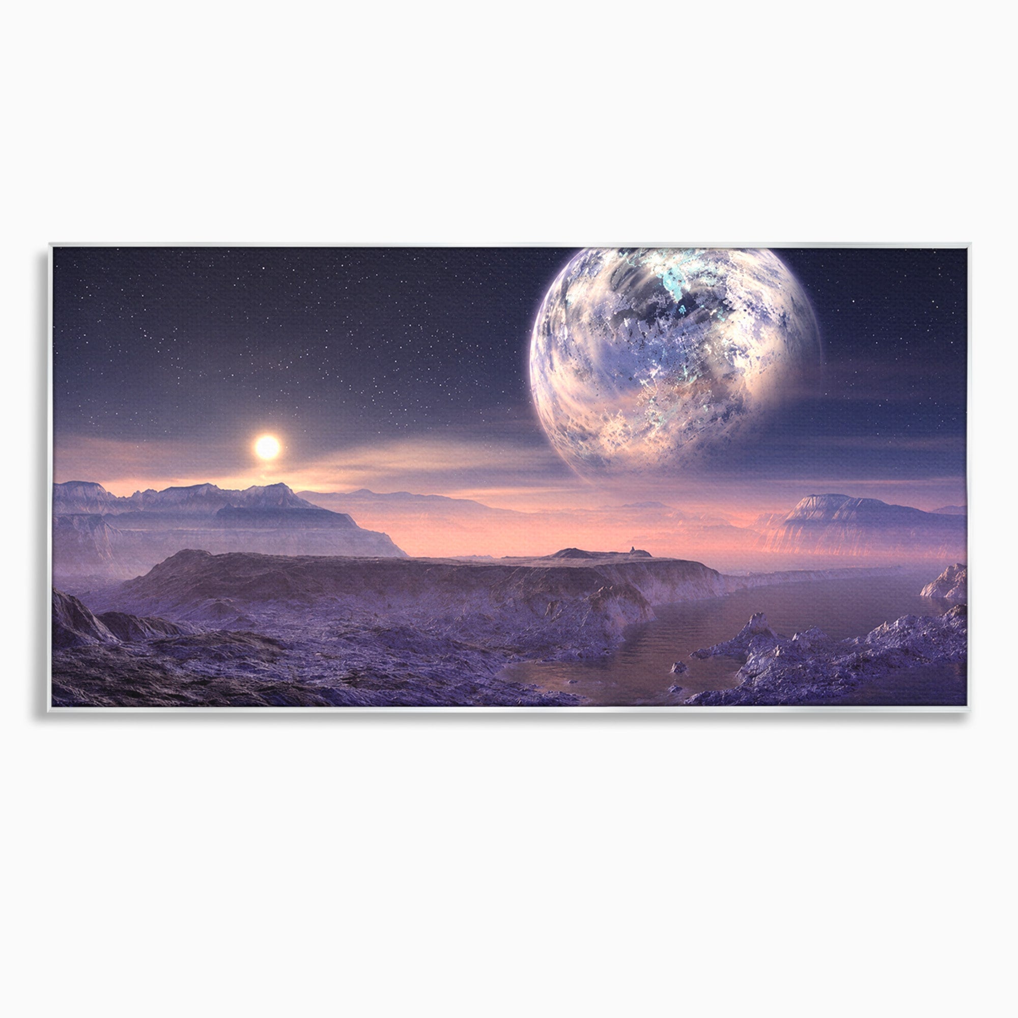 Tablou Canvas Premium LuxCanva® S1022, Peisaj Cosmic, Spatiu, Planeta, Peisaj, Univers, Dormitor, Culori Vibrante