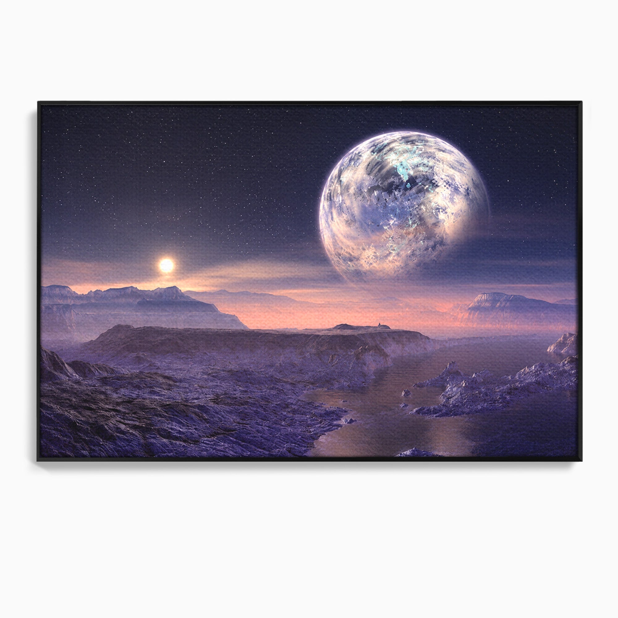 Tablou Canvas Premium LuxCanva® S1022, Peisaj Cosmic, Spatiu, Planeta, Peisaj, Univers, Dormitor, Culori Vibrante