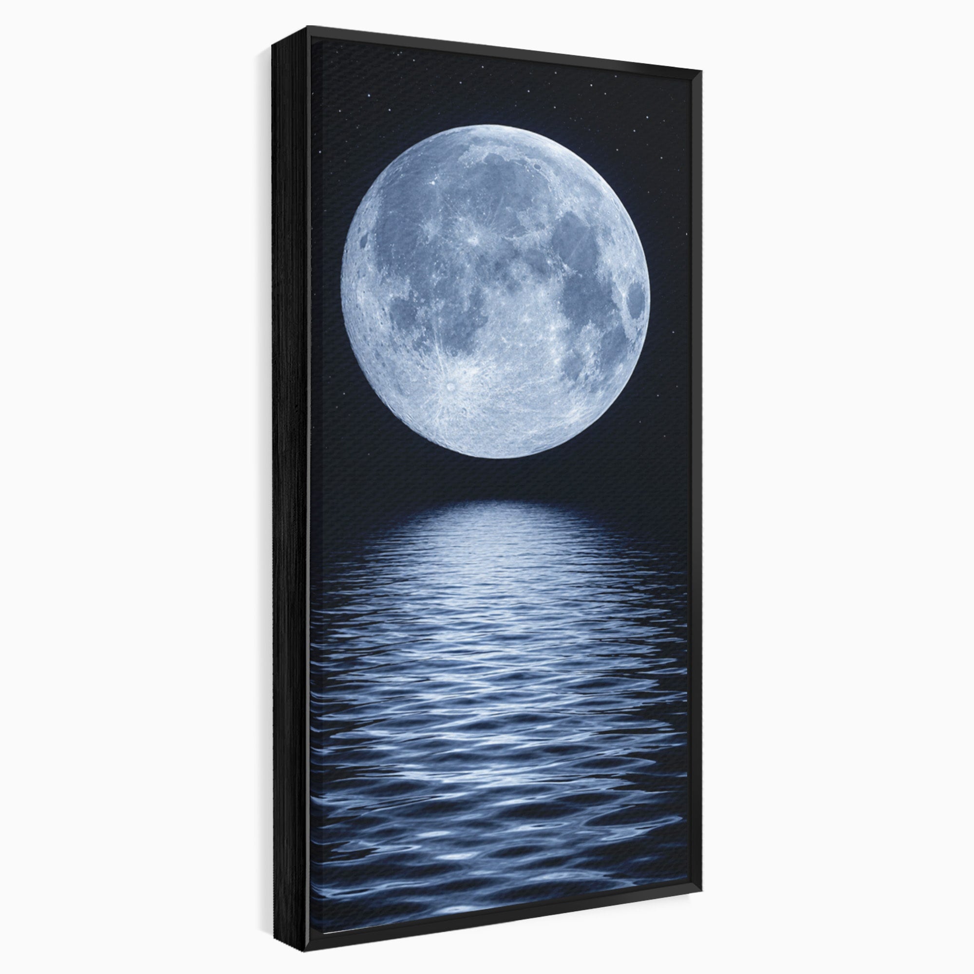 Tablou Canvas Premium LuxCanva® S1023, Luna Reflecție, Luna, Reflexie, Apa, Noapte, Cer, Dormitor, Culori Vibrante