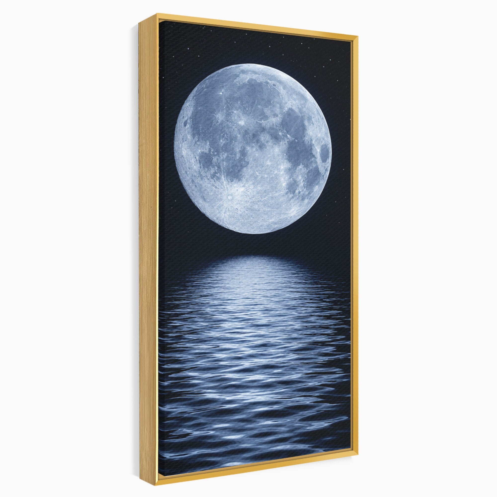 Tablou Canvas Premium LuxCanva® S1023, Luna Reflecție, Luna, Reflexie, Apa, Noapte, Cer, Dormitor, Culori Vibrante