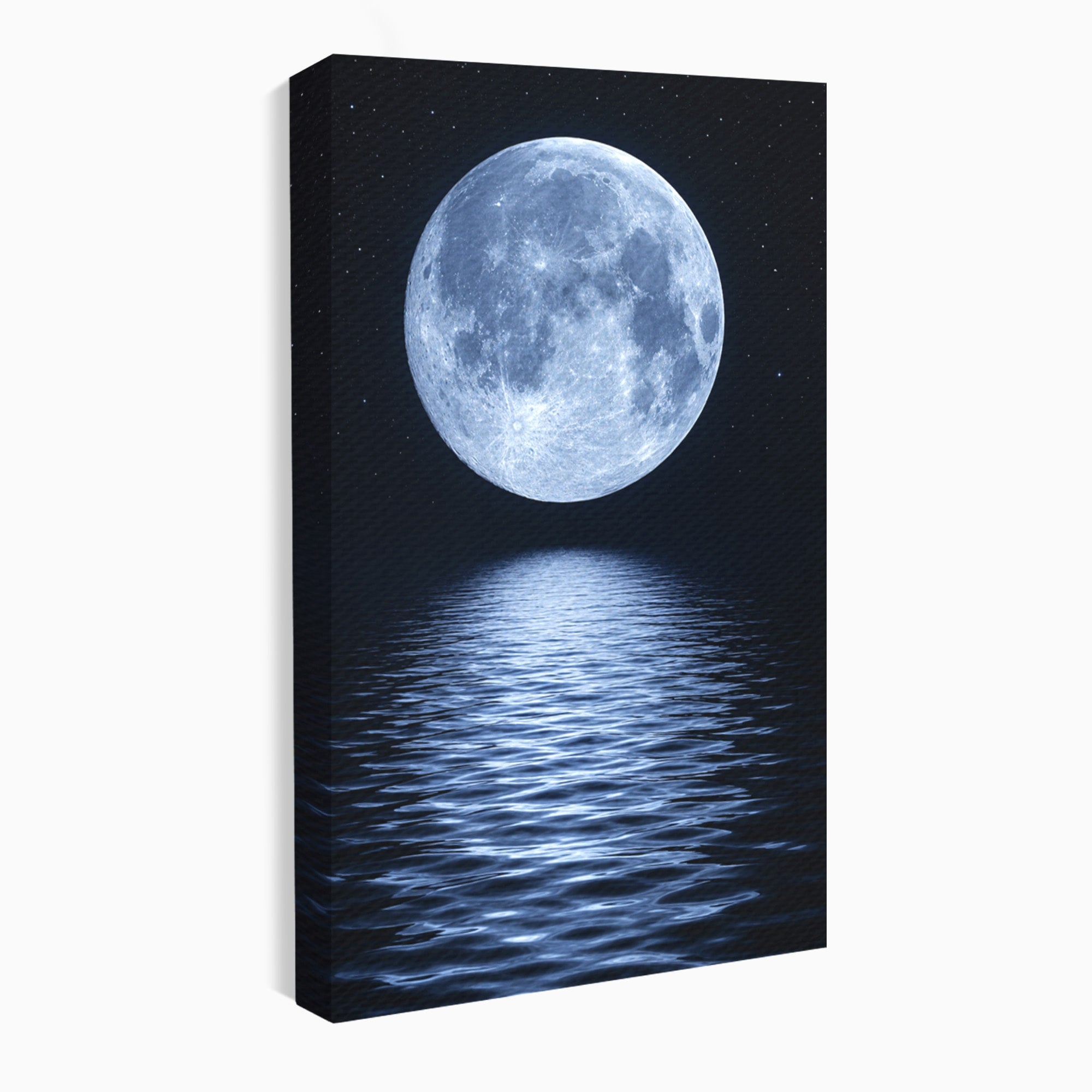 Tablou Canvas Premium LuxCanva® S1023, Luna Reflecție, Luna, Reflexie, Apa, Noapte, Cer, Dormitor, Culori Vibrante