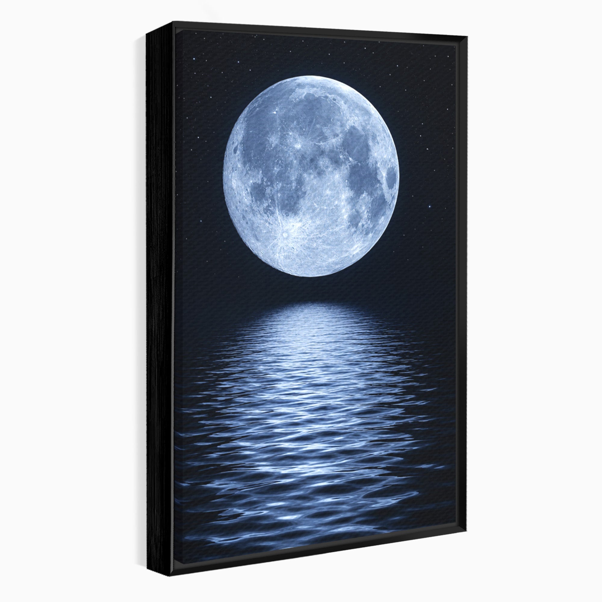 Tablou Canvas Premium LuxCanva® S1023, Luna Reflecție, Luna, Reflexie, Apa, Noapte, Cer, Dormitor, Culori Vibrante