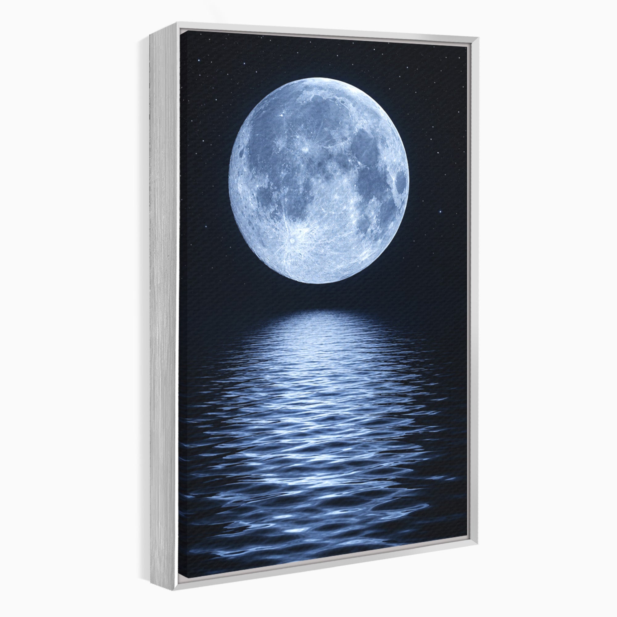 Tablou Canvas Premium LuxCanva® S1023, Luna Reflecție, Luna, Reflexie, Apa, Noapte, Cer, Dormitor, Culori Vibrante