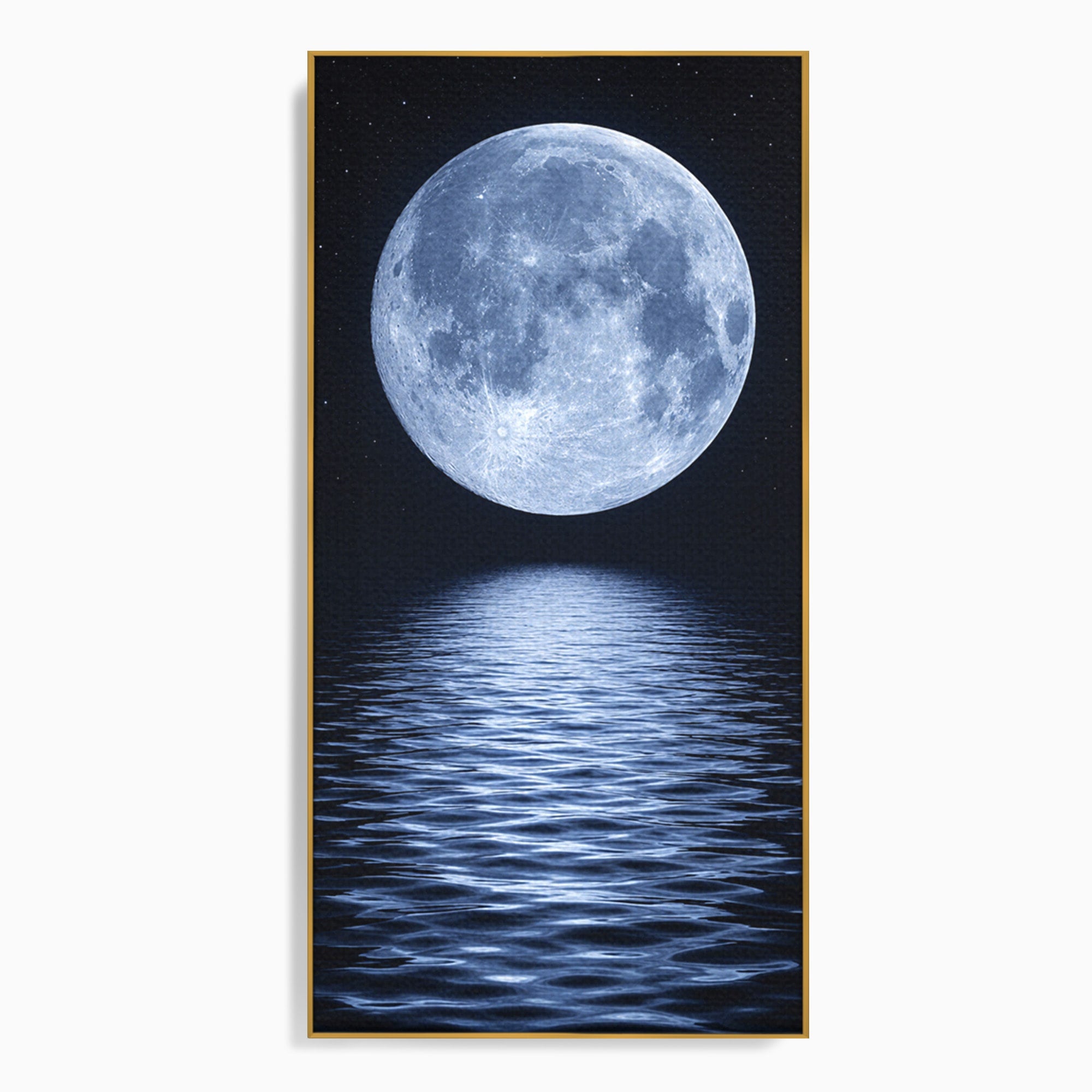 Tablou Canvas Premium LuxCanva® S1023, Luna Reflecție, Luna, Reflexie, Apa, Noapte, Cer, Dormitor, Culori Vibrante