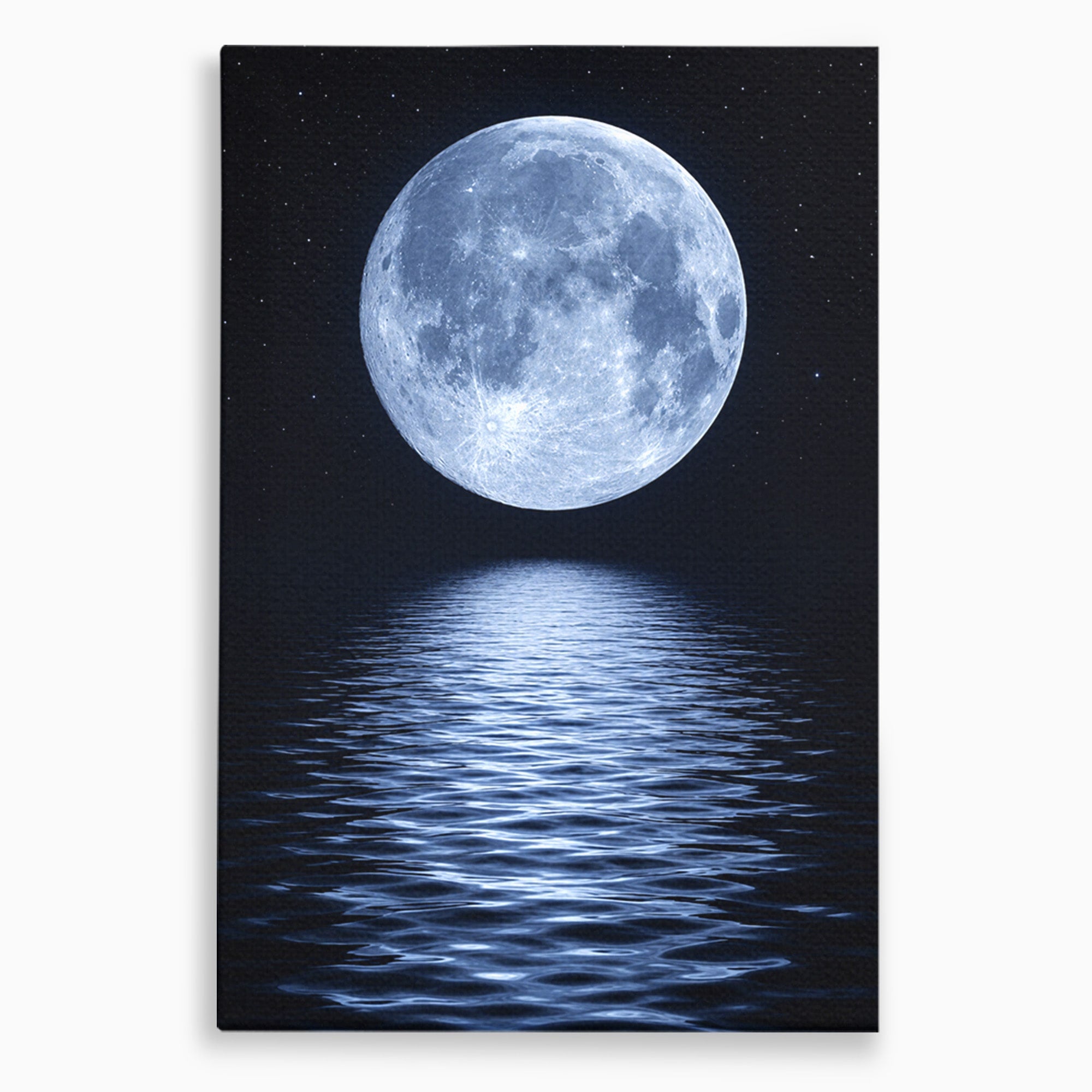 Tablou Canvas Premium LuxCanva® S1023, Luna Reflecție, Luna, Reflexie, Apa, Noapte, Cer, Dormitor, Culori Vibrante