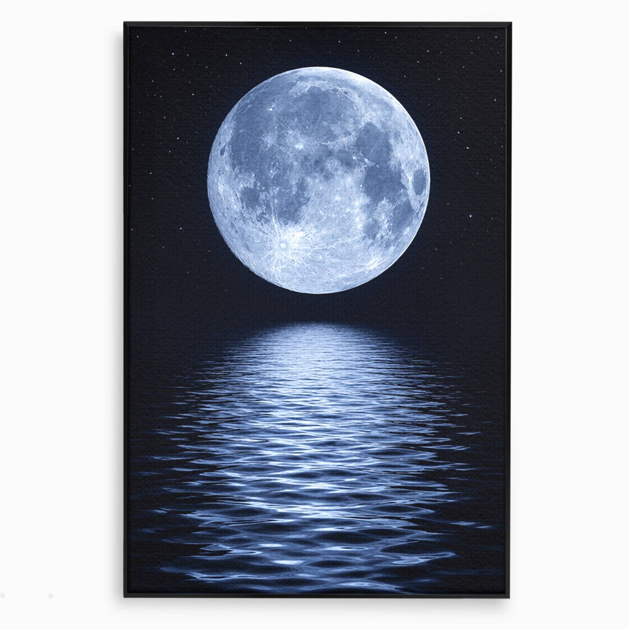 Tablou Canvas Premium LuxCanva® S1023, Luna Reflecție, Luna, Reflexie, Apa, Noapte, Cer, Dormitor, Culori Vibrante