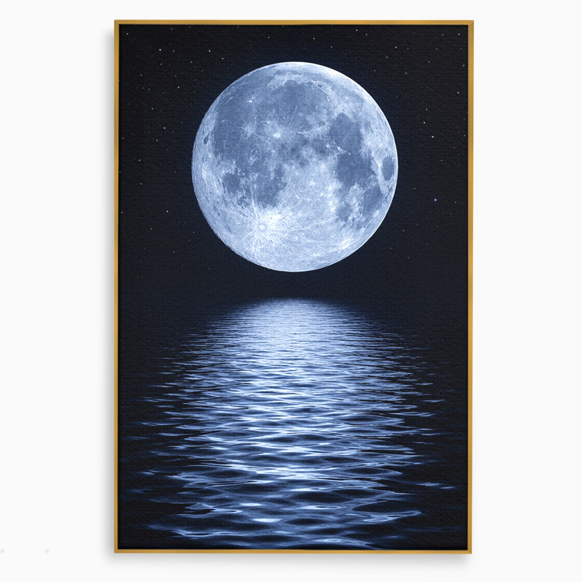 Tablou Canvas Premium LuxCanva® S1023, Luna Reflecție, Luna, Reflexie, Apa, Noapte, Cer, Dormitor, Culori Vibrante
