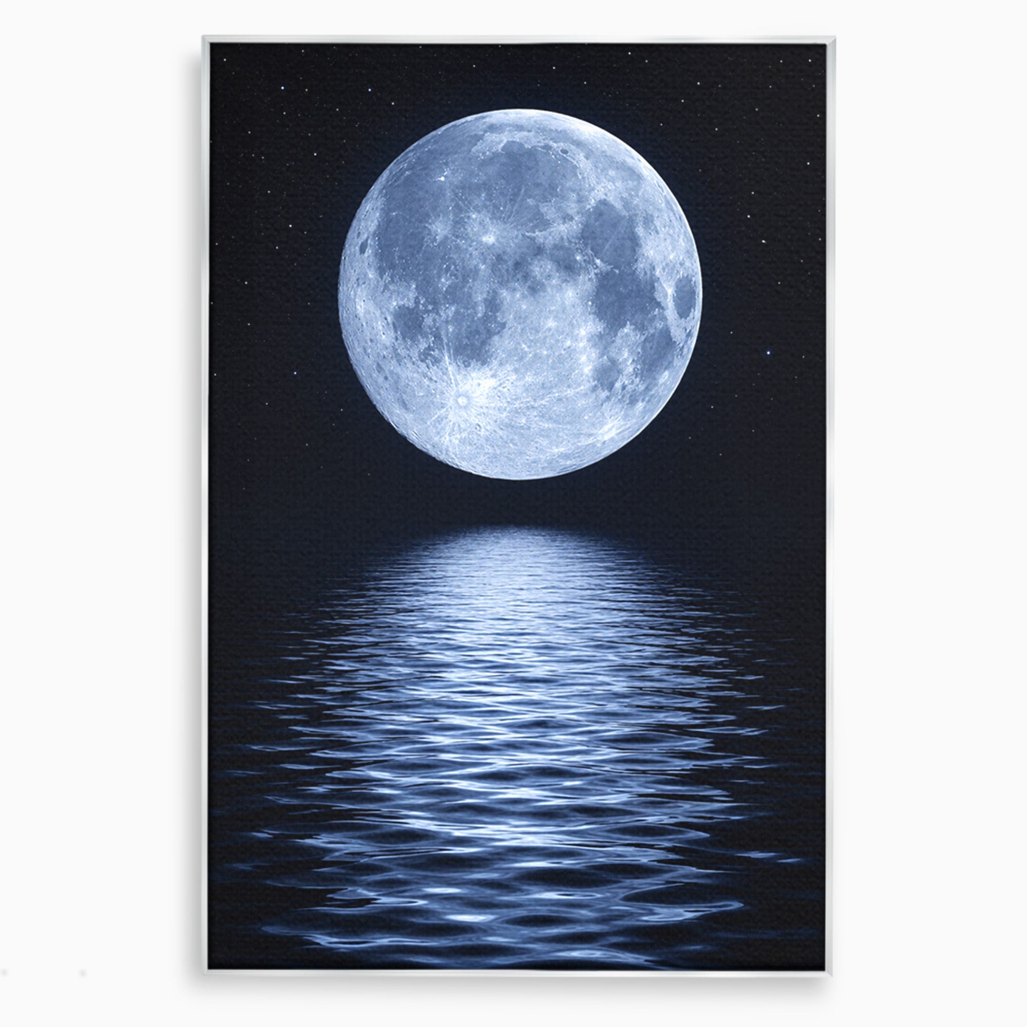 Tablou Canvas Premium LuxCanva® S1023, Luna Reflecție, Luna, Reflexie, Apa, Noapte, Cer, Dormitor, Culori Vibrante
