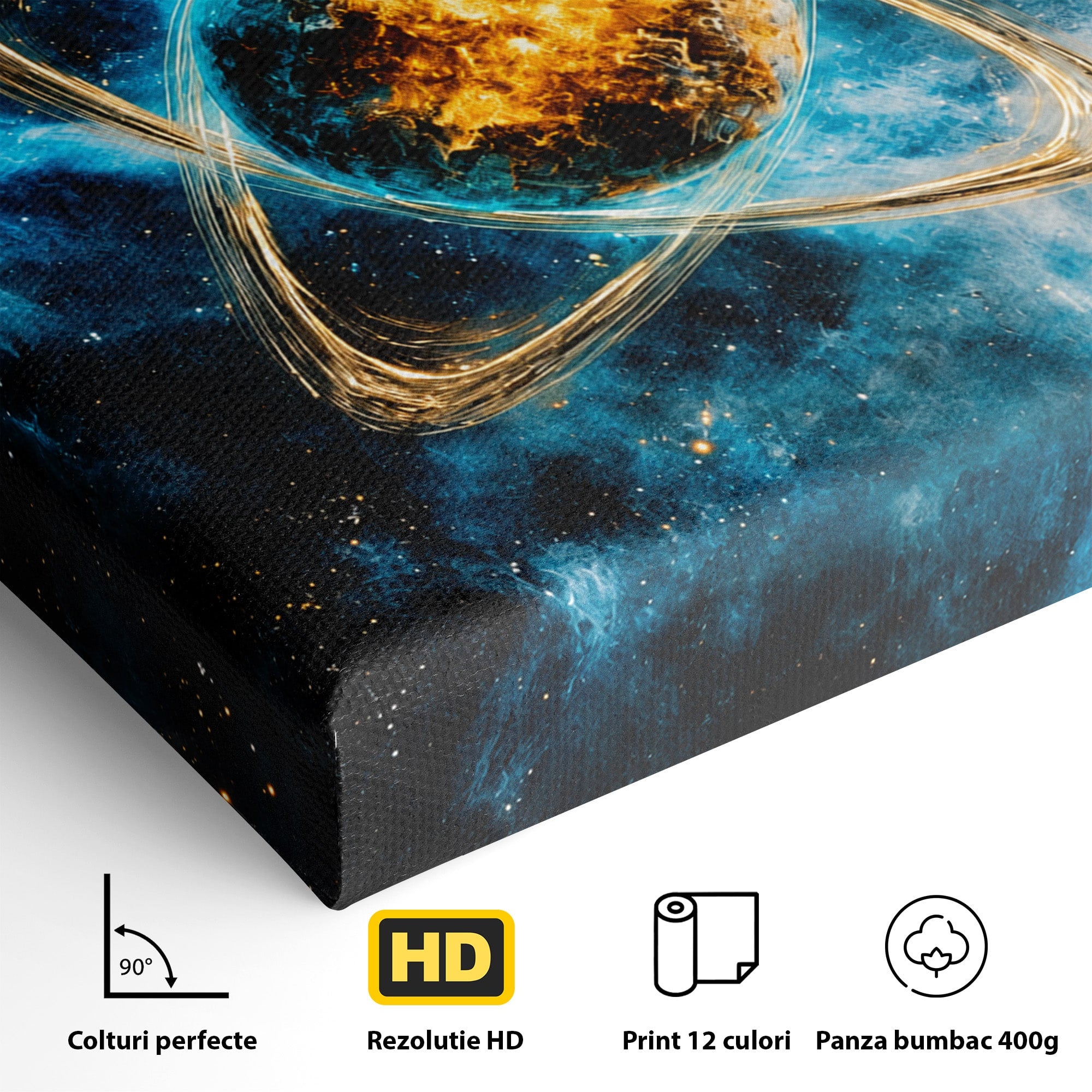 Tablou Canvas Premium LuxCanva® S1024, Planeta Energetica, Planeta, Univers, Spatiu, Energetic, Birou, Dormitor, Culori Vibrante