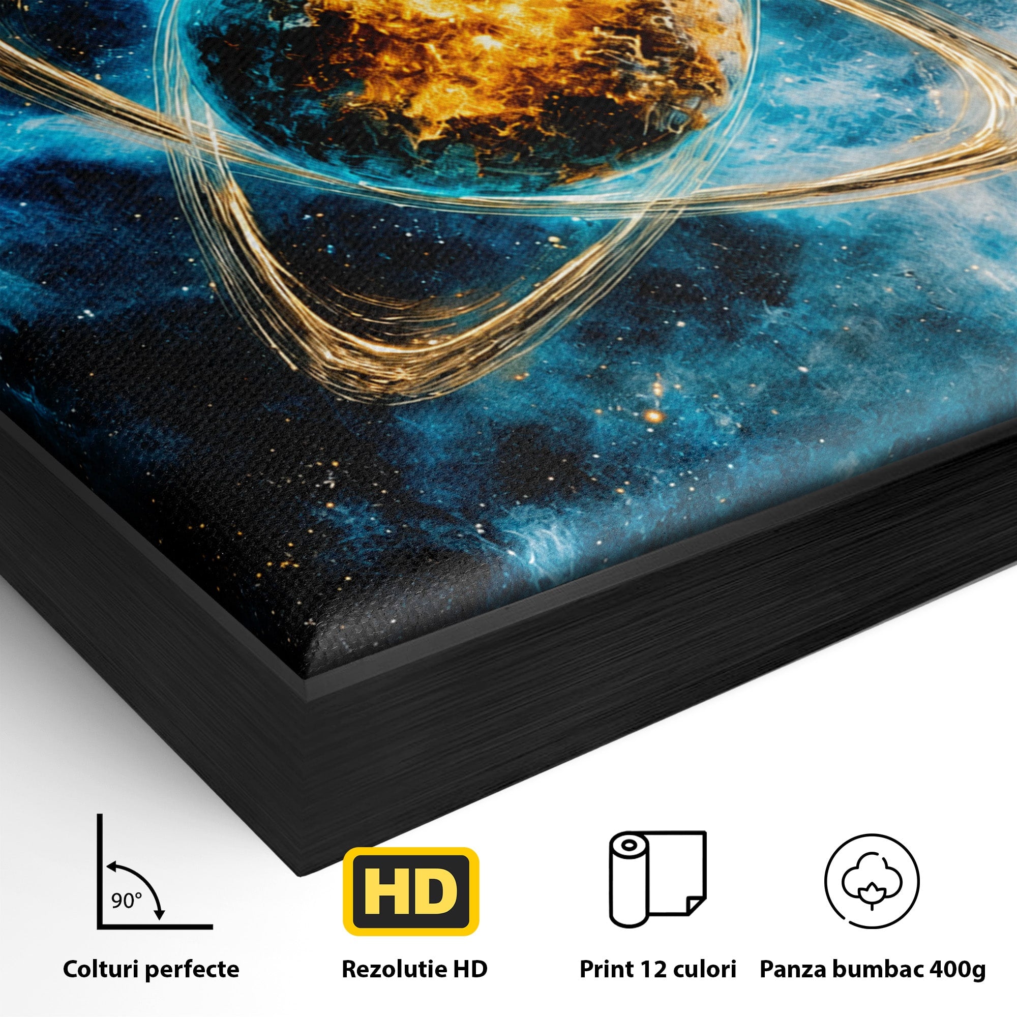 Tablou Canvas Premium LuxCanva® S1024, Planeta Energetica, Planeta, Univers, Spatiu, Energetic, Birou, Dormitor, Culori Vibrante