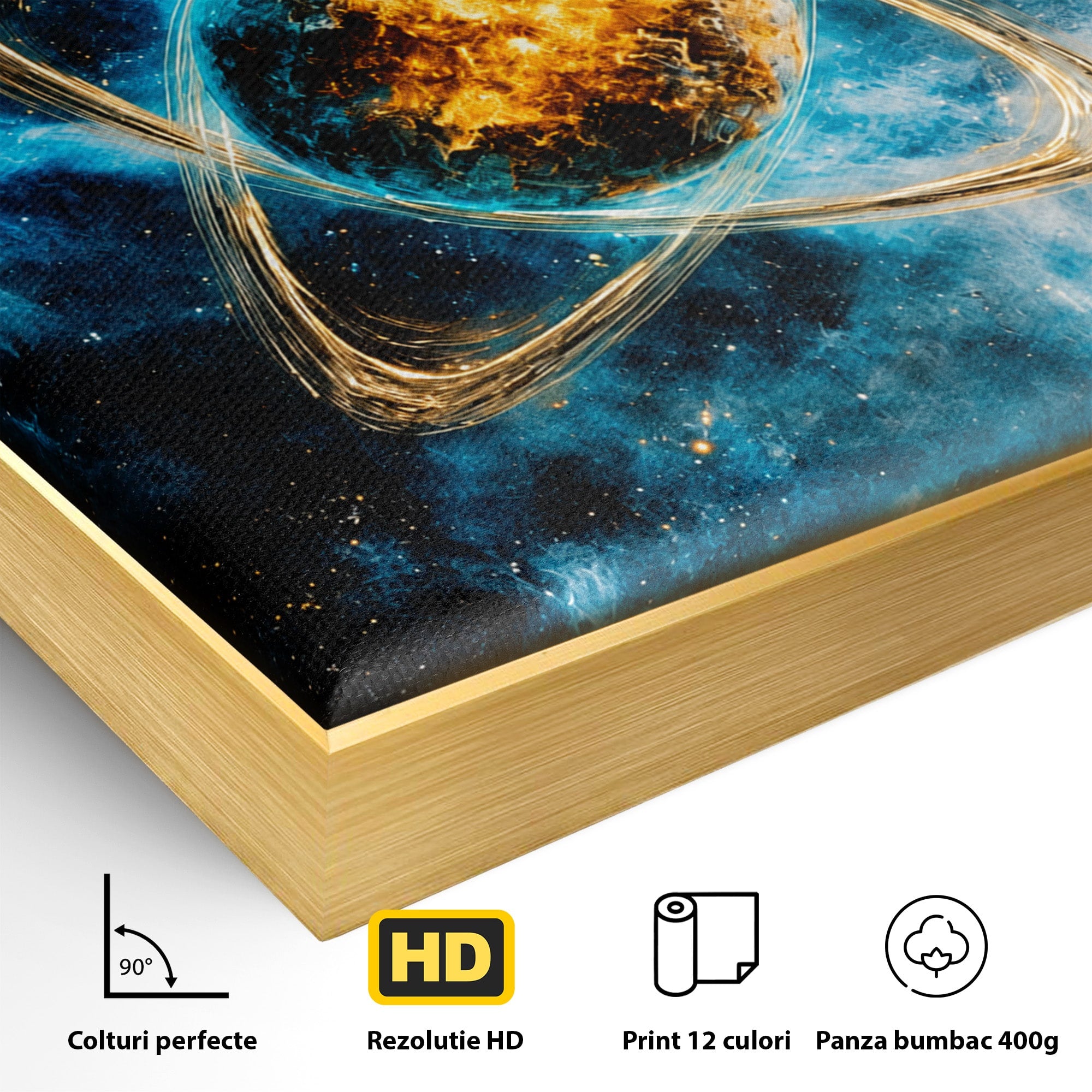 Tablou Canvas Premium LuxCanva® S1024, Planeta Energetica, Planeta, Univers, Spatiu, Energetic, Birou, Dormitor, Culori Vibrante