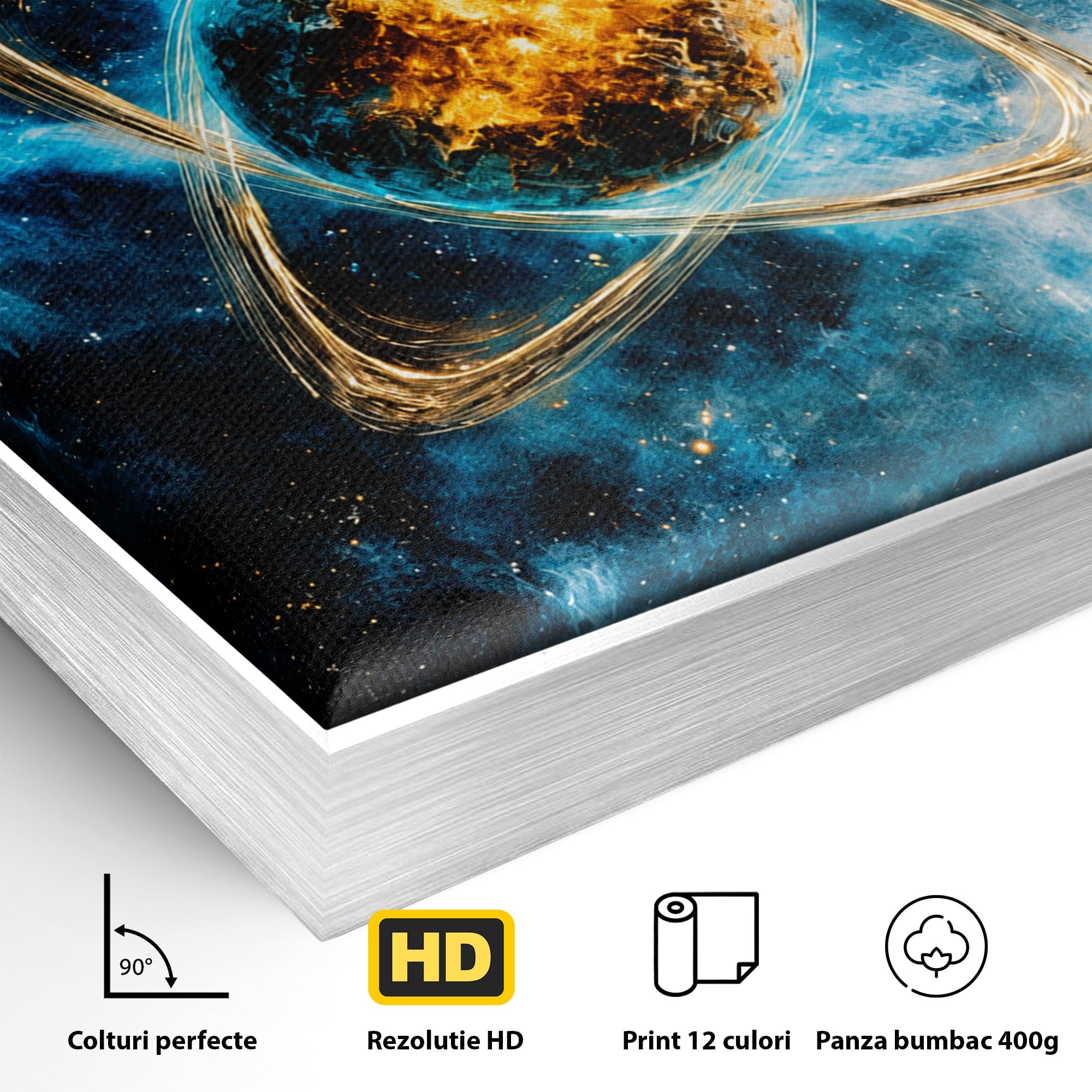 Tablou Canvas Premium LuxCanva® S1024, Planeta Energetica, Planeta, Univers, Spatiu, Energetic, Birou, Dormitor, Culori Vibrante