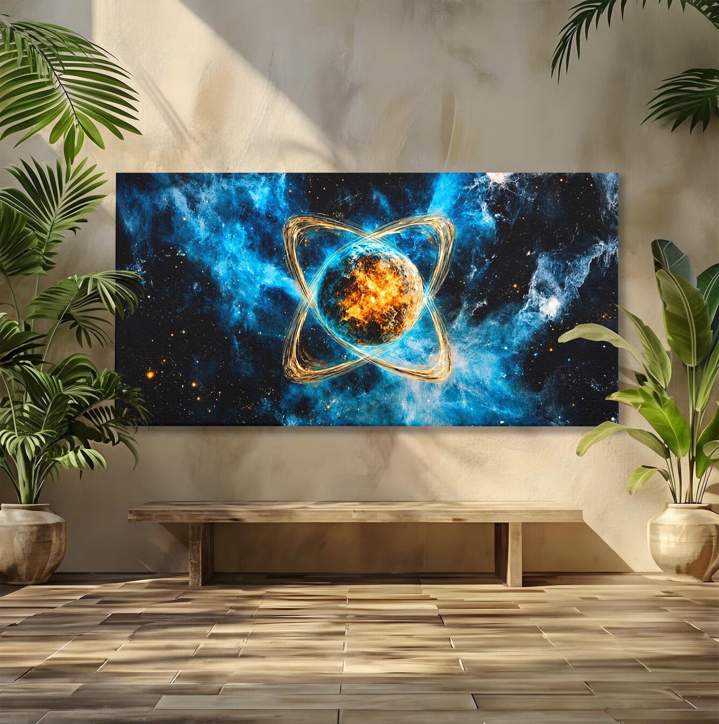 Tablou Canvas Premium LuxCanva® S1024, Planeta Energetica, Planeta, Univers, Spatiu, Energetic, Birou, Dormitor, Culori Vibrante