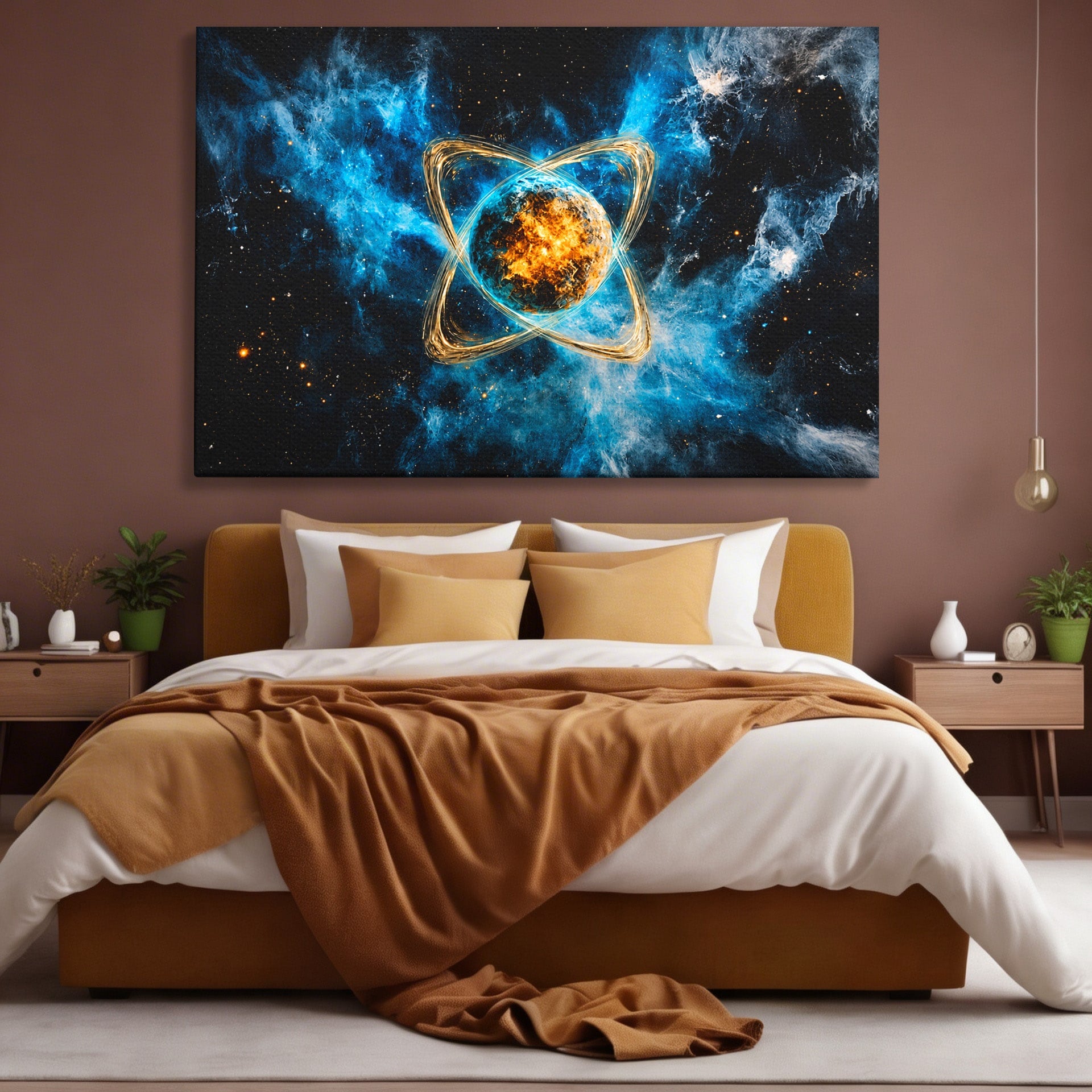 Tablou Canvas Premium LuxCanva® S1024, Planeta Energetica, Planeta, Univers, Spatiu, Energetic, Birou, Dormitor, Culori Vibrante