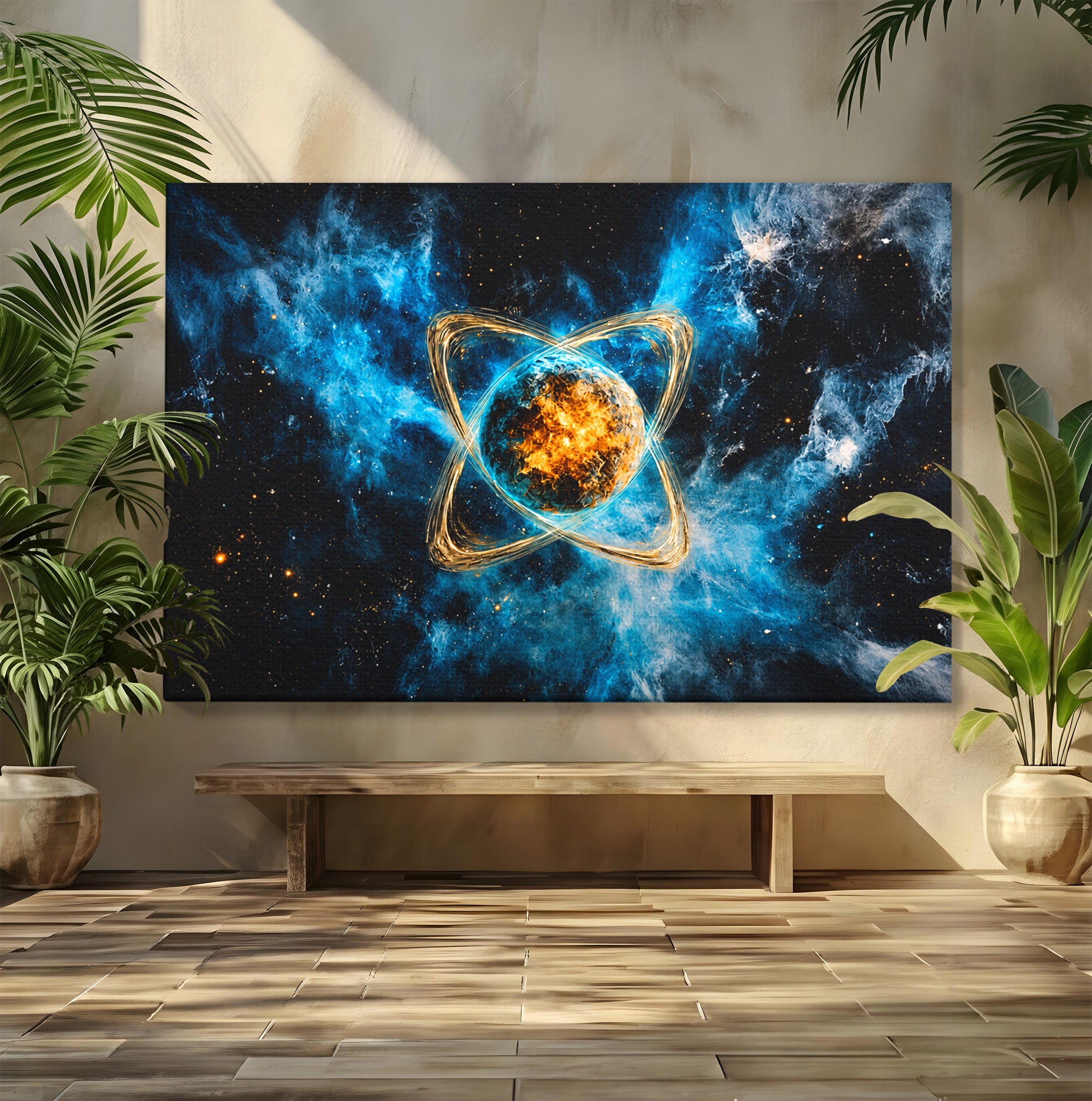 Tablou Canvas Premium LuxCanva® S1024, Planeta Energetica, Planeta, Univers, Spatiu, Energetic, Birou, Dormitor, Culori Vibrante