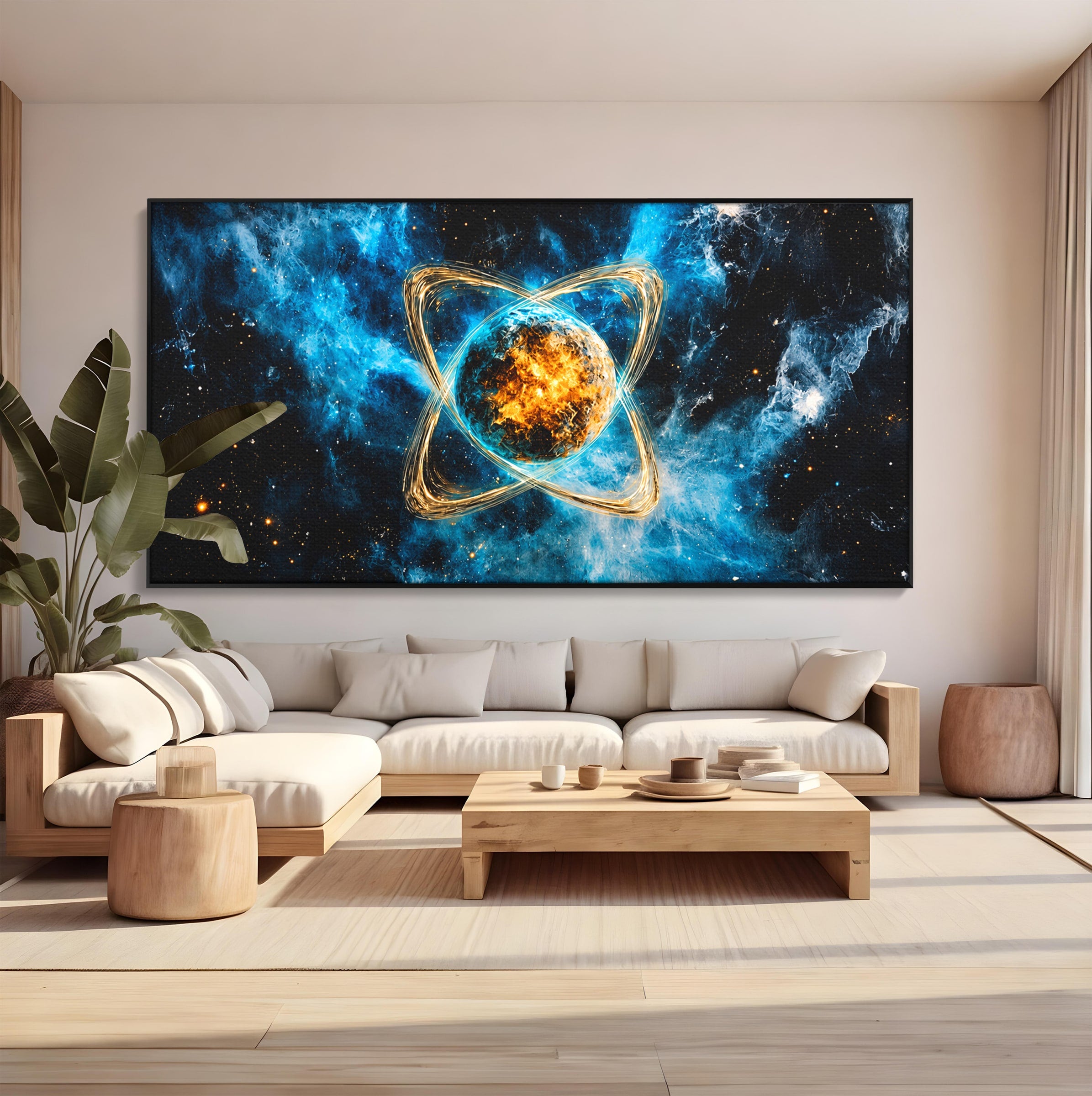 Tablou Canvas Premium LuxCanva® S1024, Planeta Energetica, Planeta, Univers, Spatiu, Energetic, Birou, Dormitor, Culori Vibrante