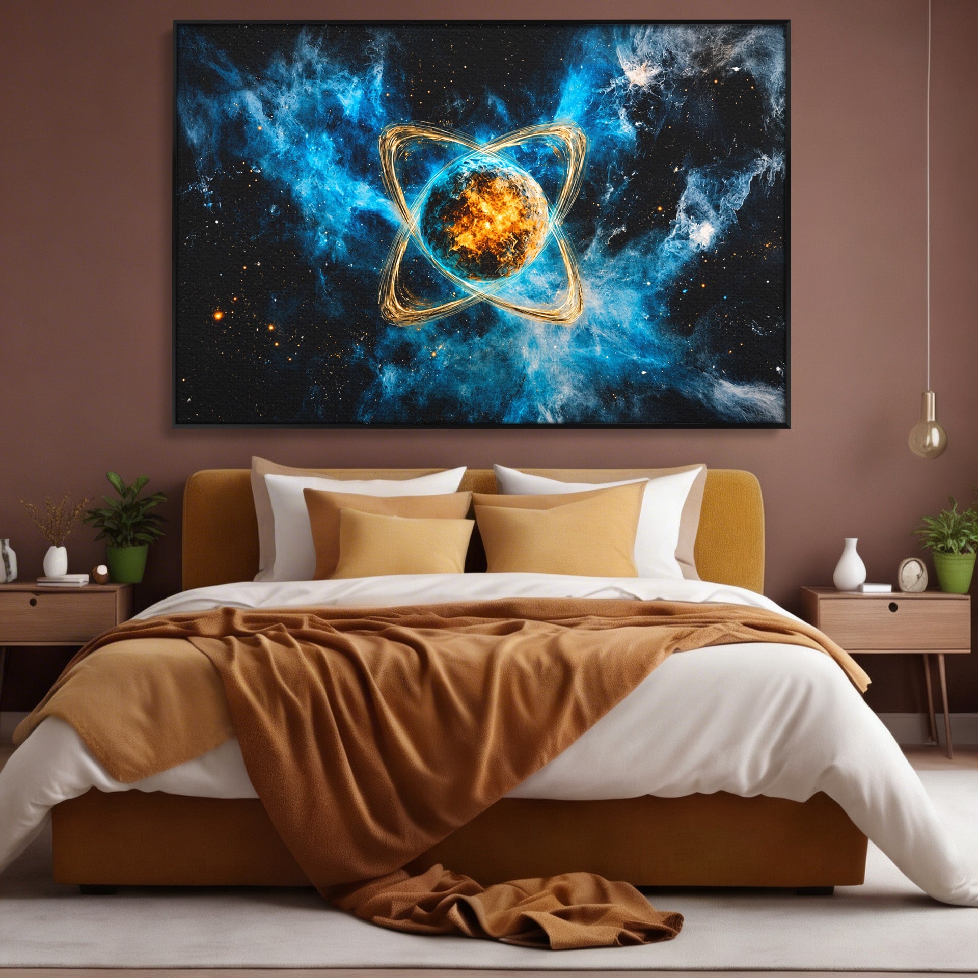 Tablou Canvas Premium LuxCanva® S1024, Planeta Energetica, Planeta, Univers, Spatiu, Energetic, Birou, Dormitor, Culori Vibrante