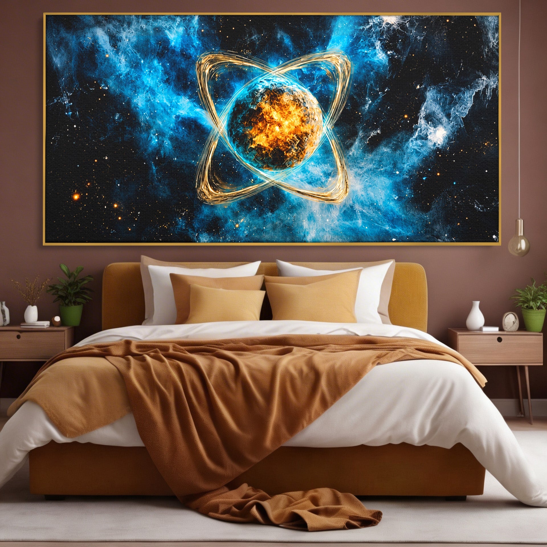 Tablou Canvas Premium LuxCanva® S1024, Planeta Energetica, Planeta, Univers, Spatiu, Energetic, Birou, Dormitor, Culori Vibrante