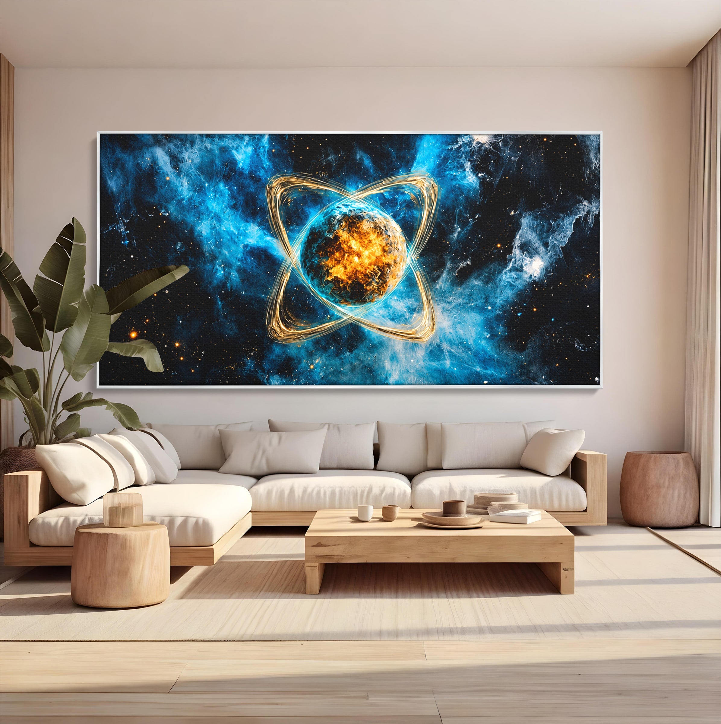 Tablou Canvas Premium LuxCanva® S1024, Planeta Energetica, Planeta, Univers, Spatiu, Energetic, Birou, Dormitor, Culori Vibrante