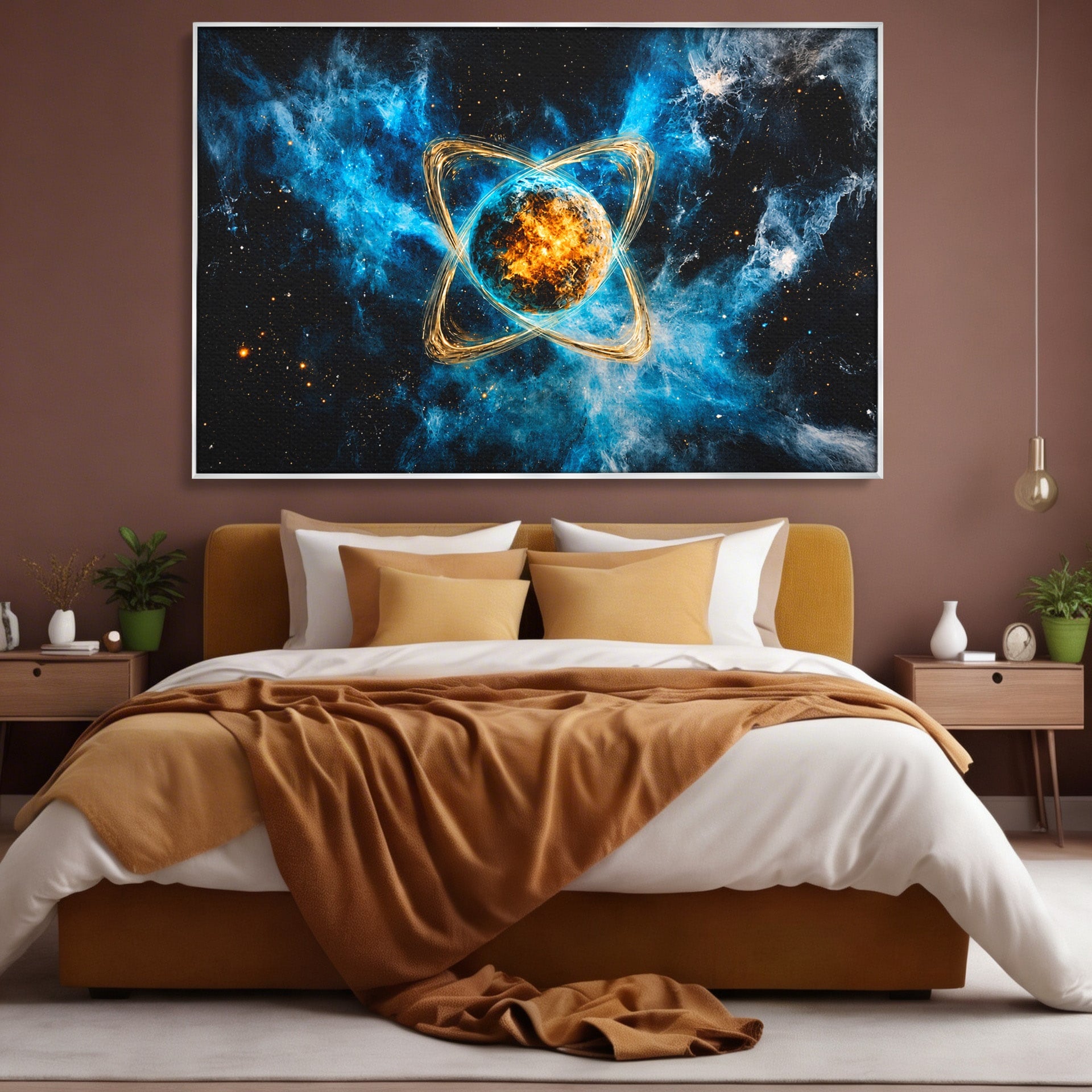 Tablou Canvas Premium LuxCanva® S1024, Planeta Energetica, Planeta, Univers, Spatiu, Energetic, Birou, Dormitor, Culori Vibrante