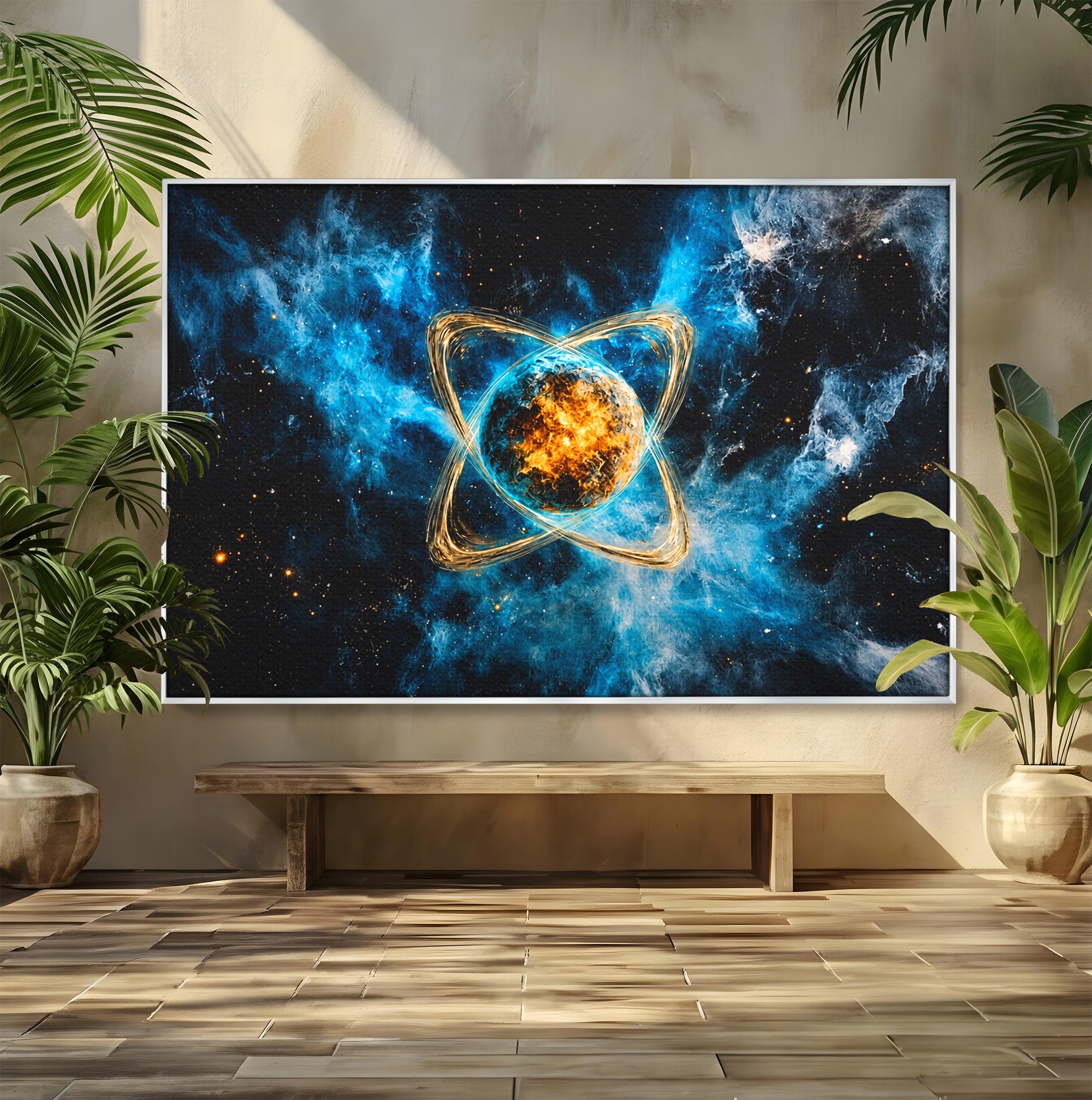 Tablou Canvas Premium LuxCanva® S1024, Planeta Energetica, Planeta, Univers, Spatiu, Energetic, Birou, Dormitor, Culori Vibrante