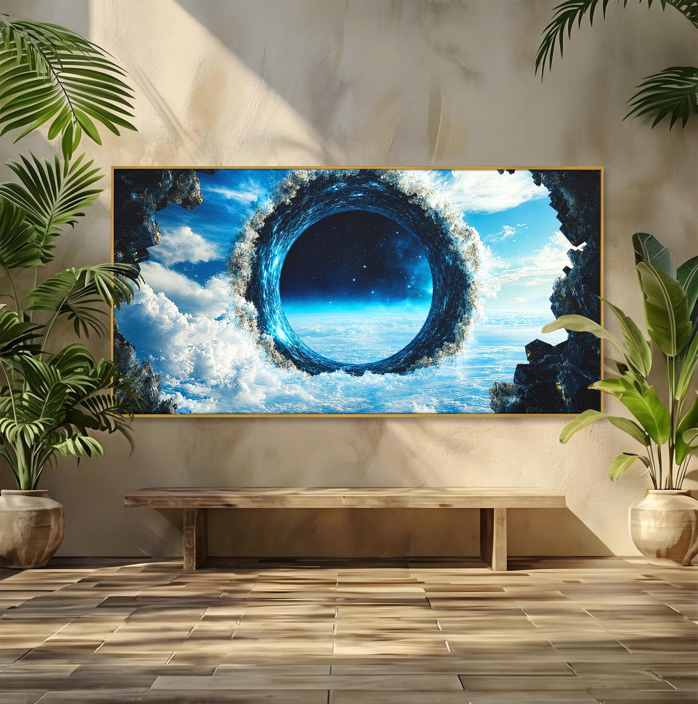 Tablou Canvas Premium LuxCanva® S1025, Portalul Ceresc, Portal, Cer, Nori, Univers, Living, Culori Vibrante