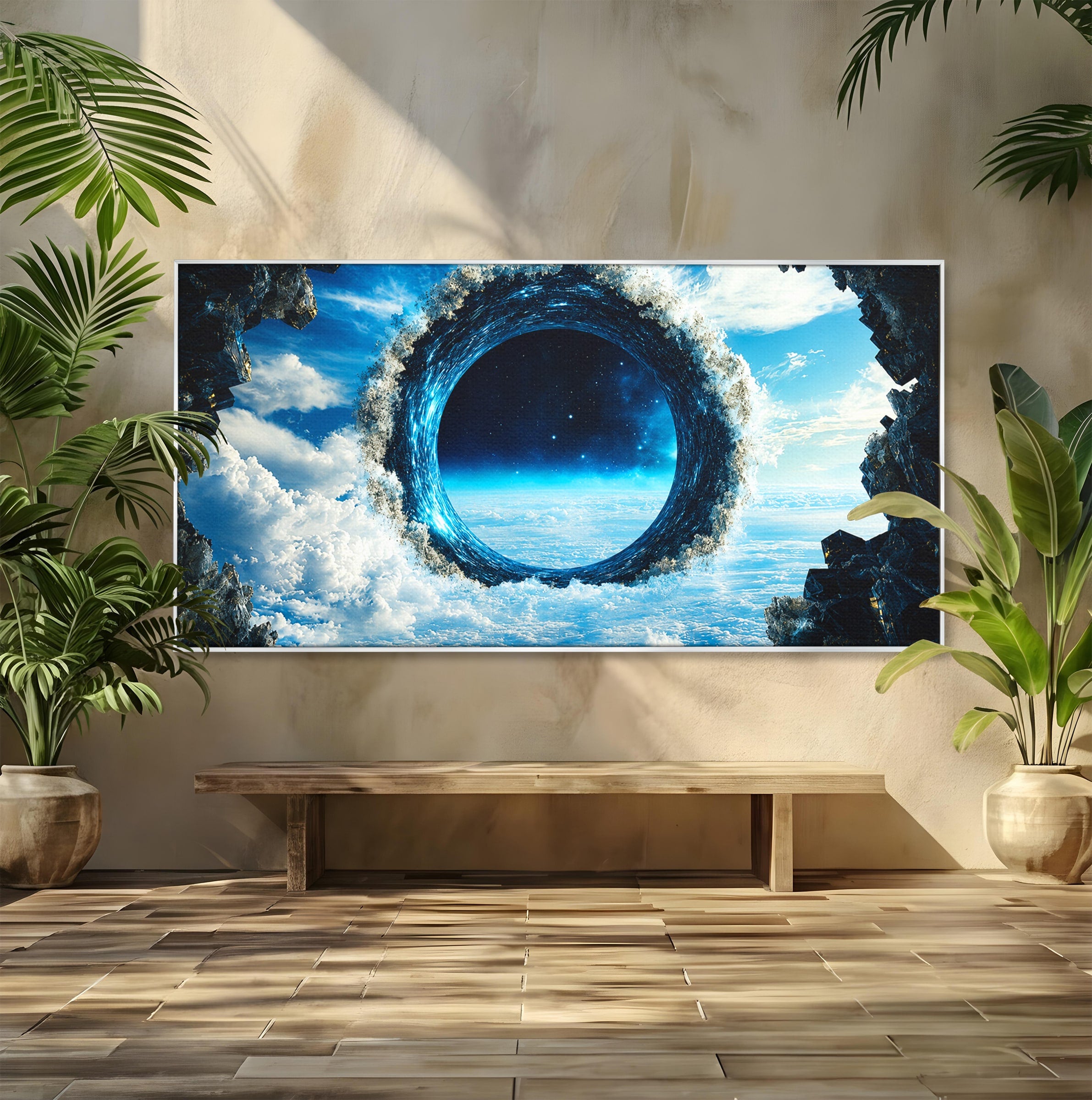 Tablou Canvas Premium LuxCanva® S1025, Portalul Ceresc, Portal, Cer, Nori, Univers, Living, Culori Vibrante