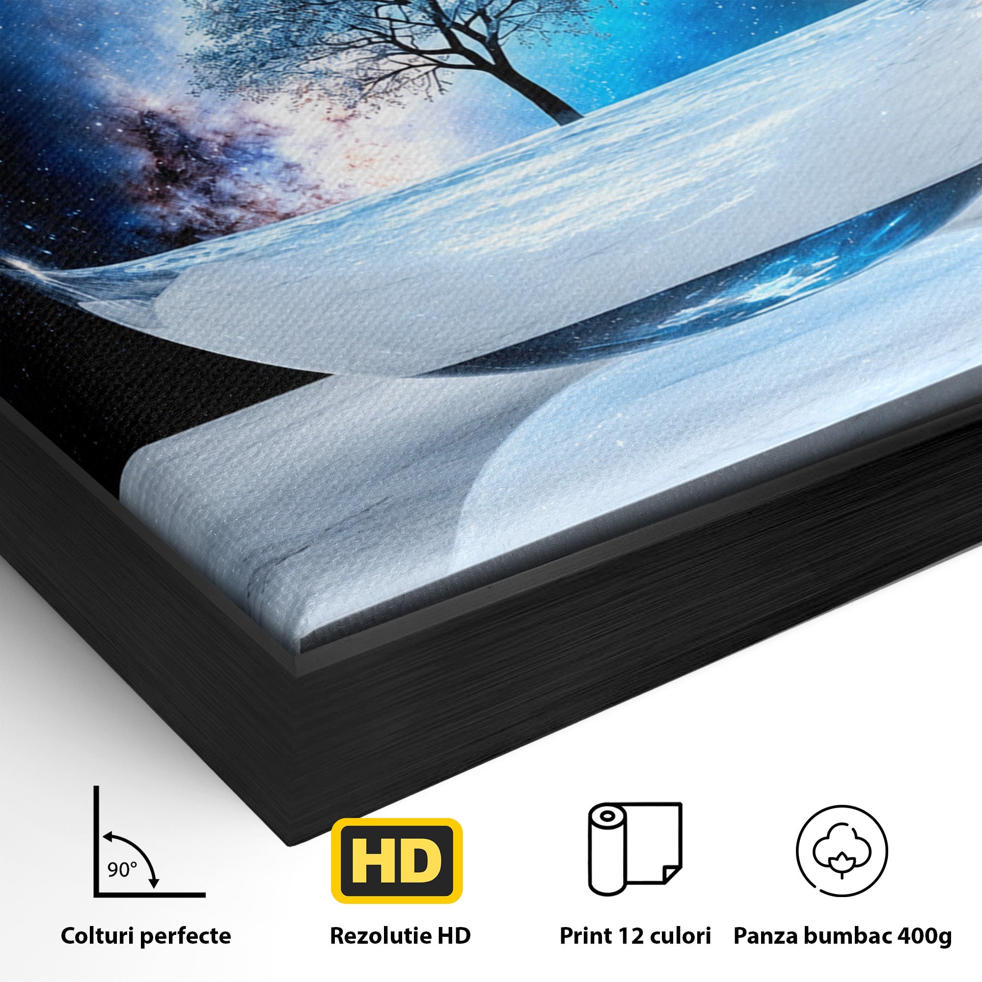 Tablou Canvas Premium LuxCanva® S1026, Copacul Cosmic, Copac, Univers, Sticla, Living, Fantezie, Mister, Culori Vibrante