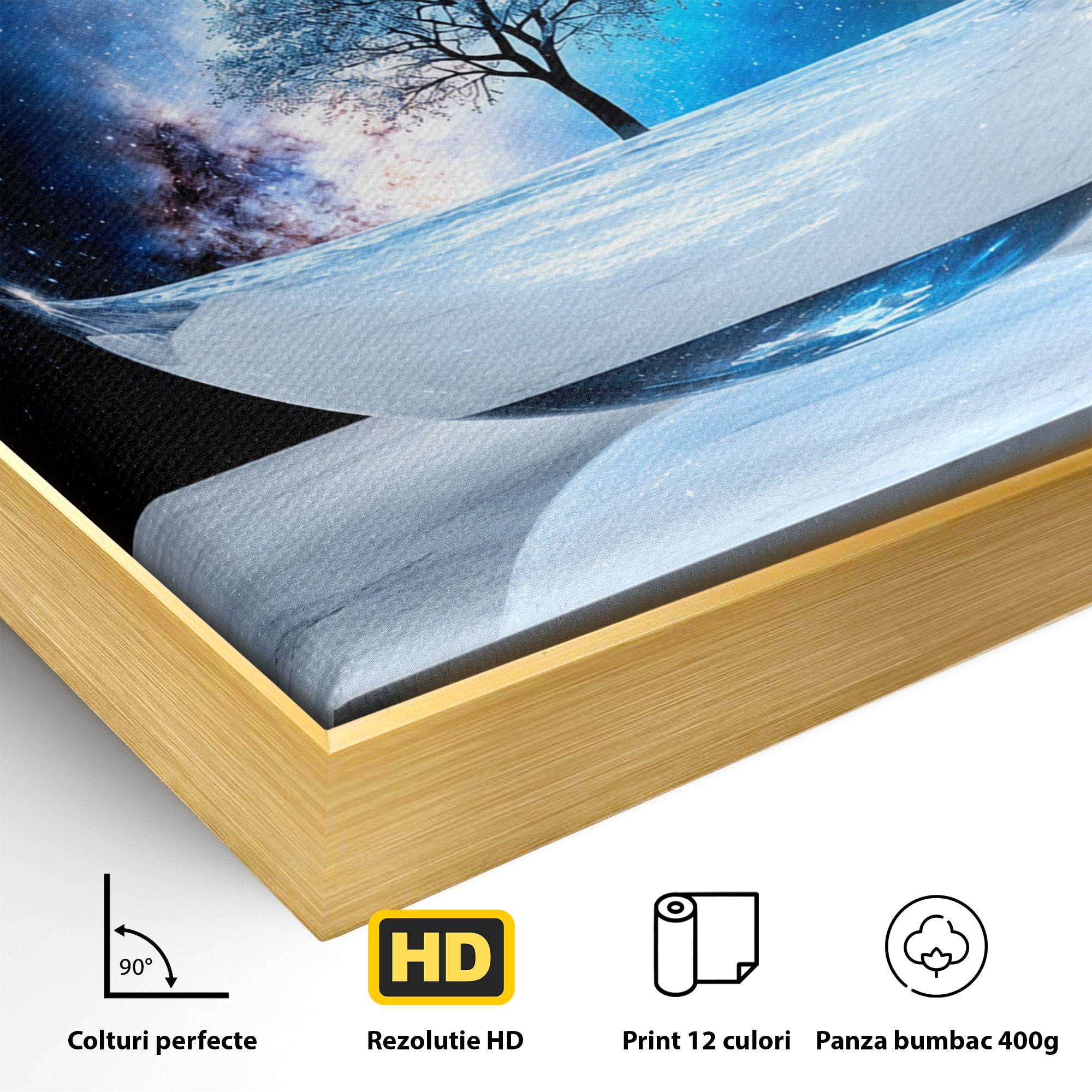 Tablou Canvas Premium LuxCanva® S1026, Copacul Cosmic, Copac, Univers, Sticla, Living, Fantezie, Mister, Culori Vibrante