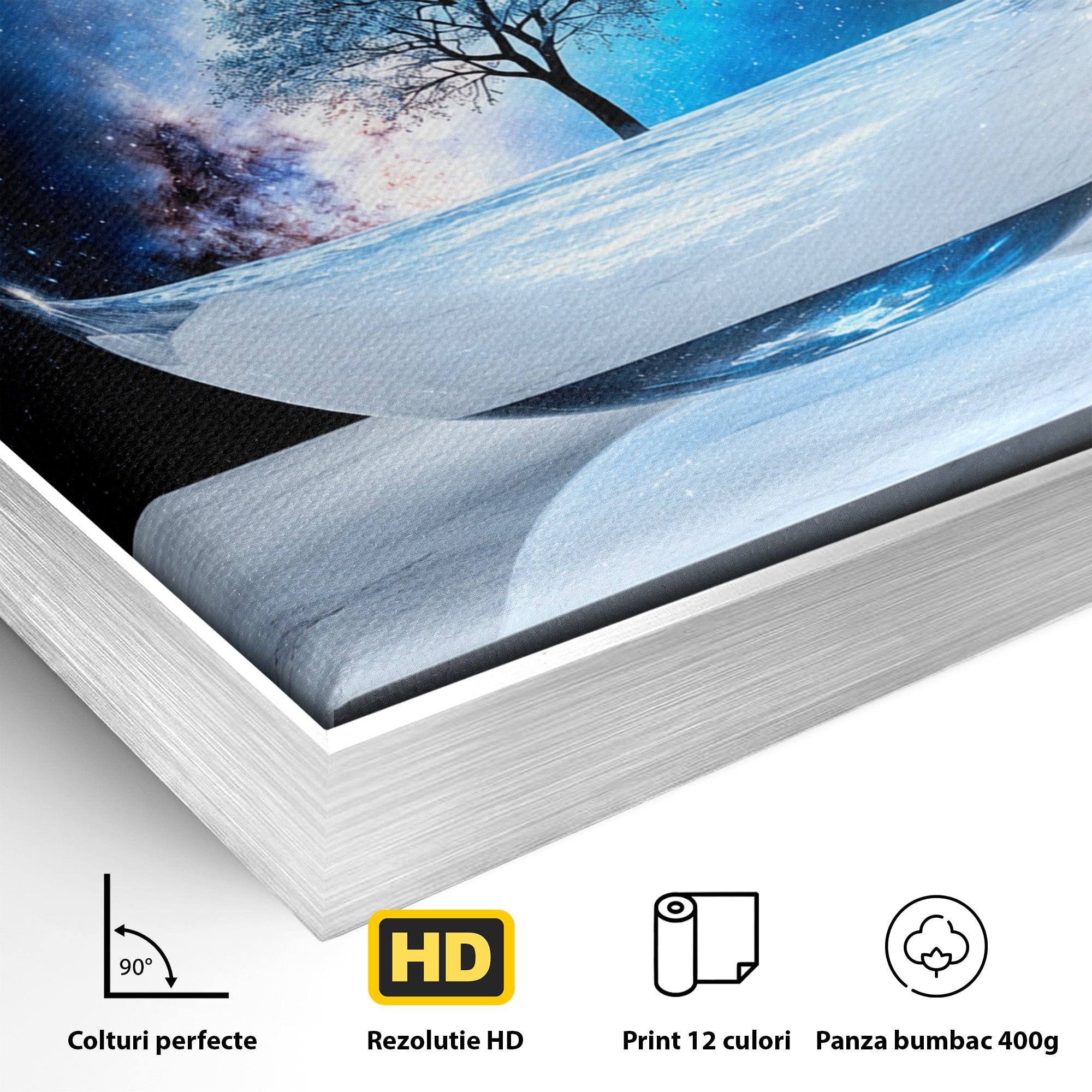 Tablou Canvas Premium LuxCanva® S1026, Copacul Cosmic, Copac, Univers, Sticla, Living, Fantezie, Mister, Culori Vibrante