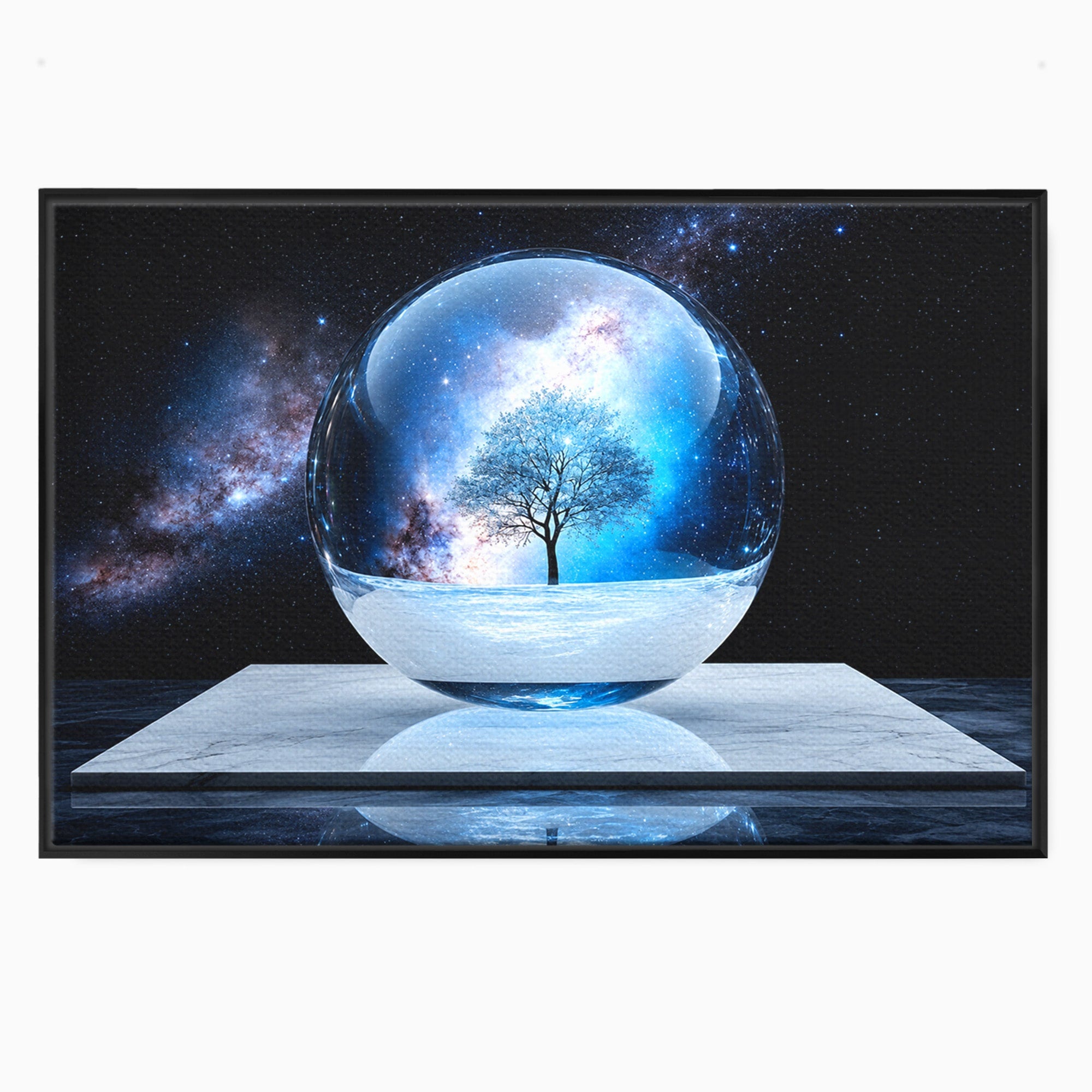 Tablou Canvas Premium LuxCanva® S1026, Copacul Cosmic, Copac, Univers, Sticla, Living, Fantezie, Mister, Culori Vibrante
