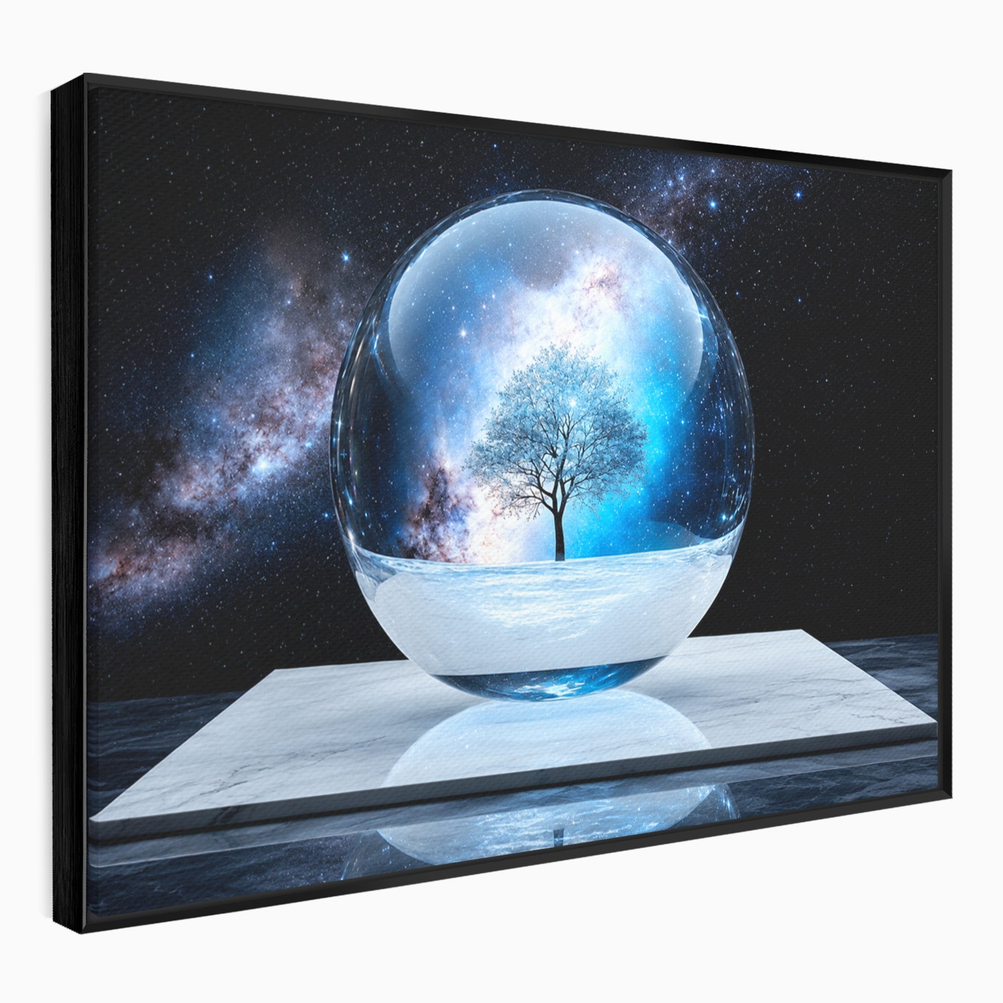 Tablou Canvas Premium LuxCanva® S1026, Copacul Cosmic, Copac, Univers, Sticla, Living, Fantezie, Mister, Culori Vibrante