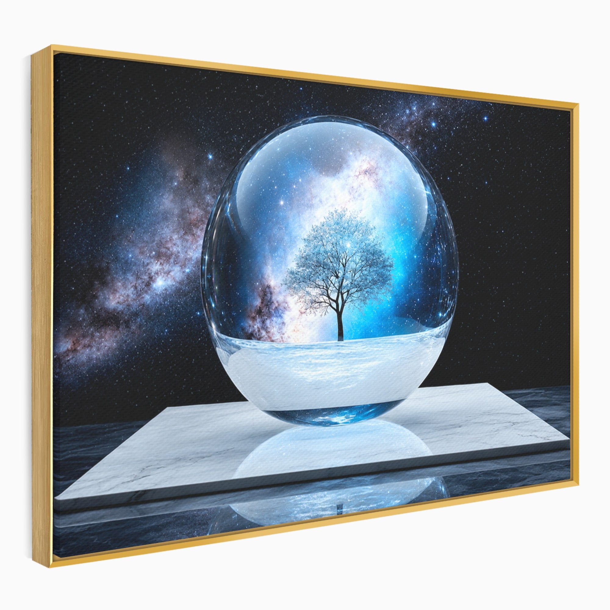 Tablou Canvas Premium LuxCanva® S1026, Copacul Cosmic, Copac, Univers, Sticla, Living, Fantezie, Mister, Culori Vibrante
