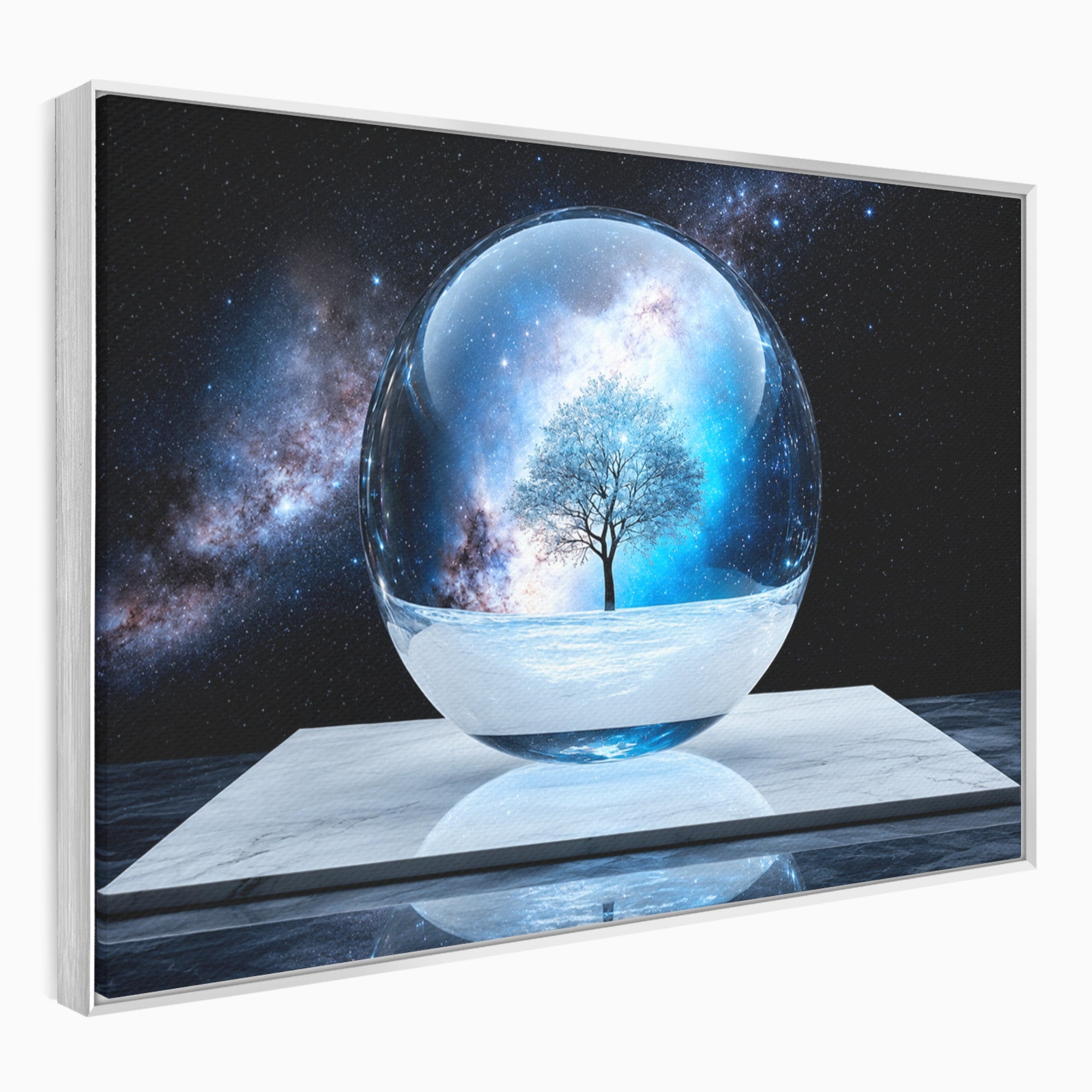 Tablou Canvas Premium LuxCanva® S1026, Copacul Cosmic, Copac, Univers, Sticla, Living, Fantezie, Mister, Culori Vibrante