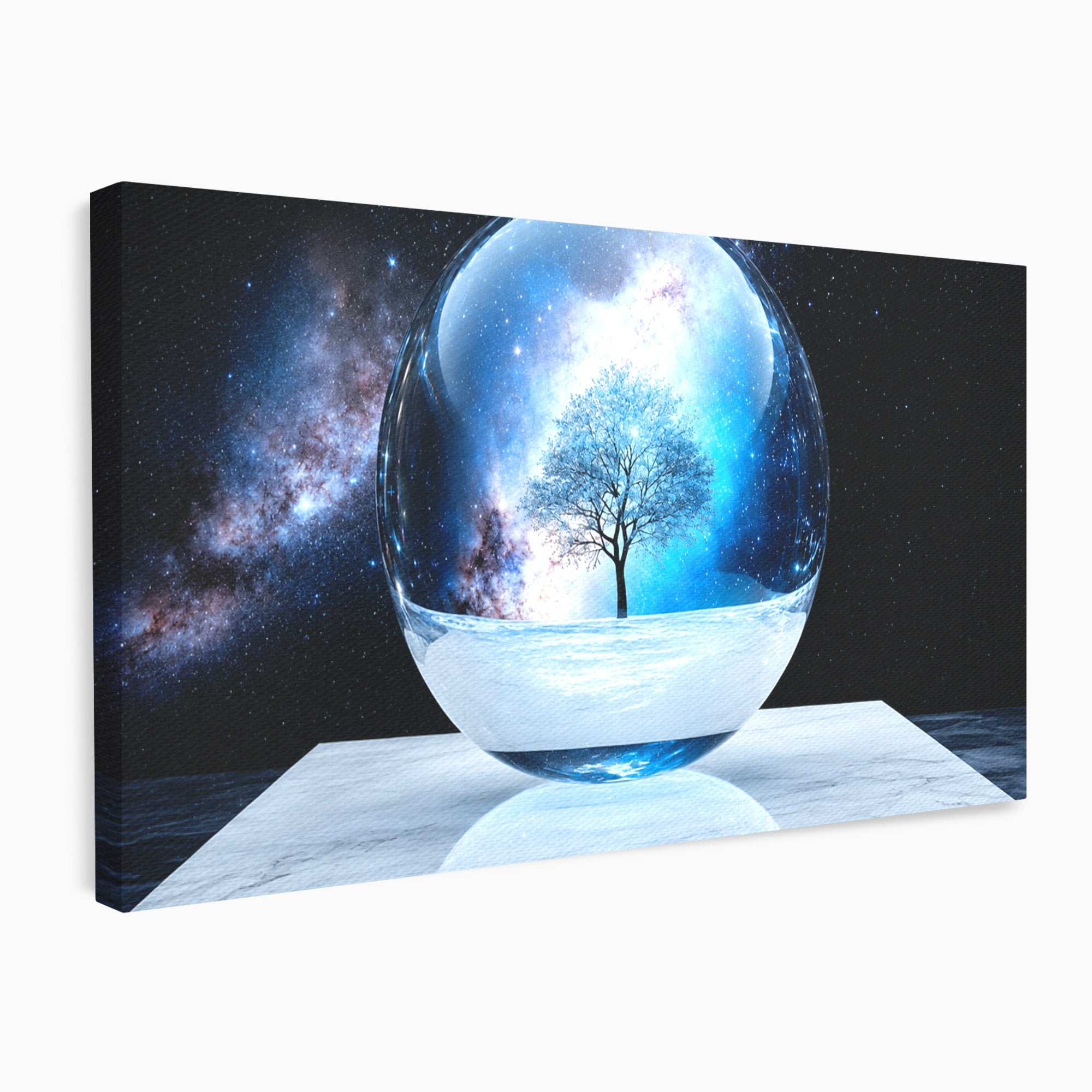 Tablou Canvas Premium LuxCanva® S1026, Copacul Cosmic, Copac, Univers, Sticla, Living, Fantezie, Mister, Culori Vibrante