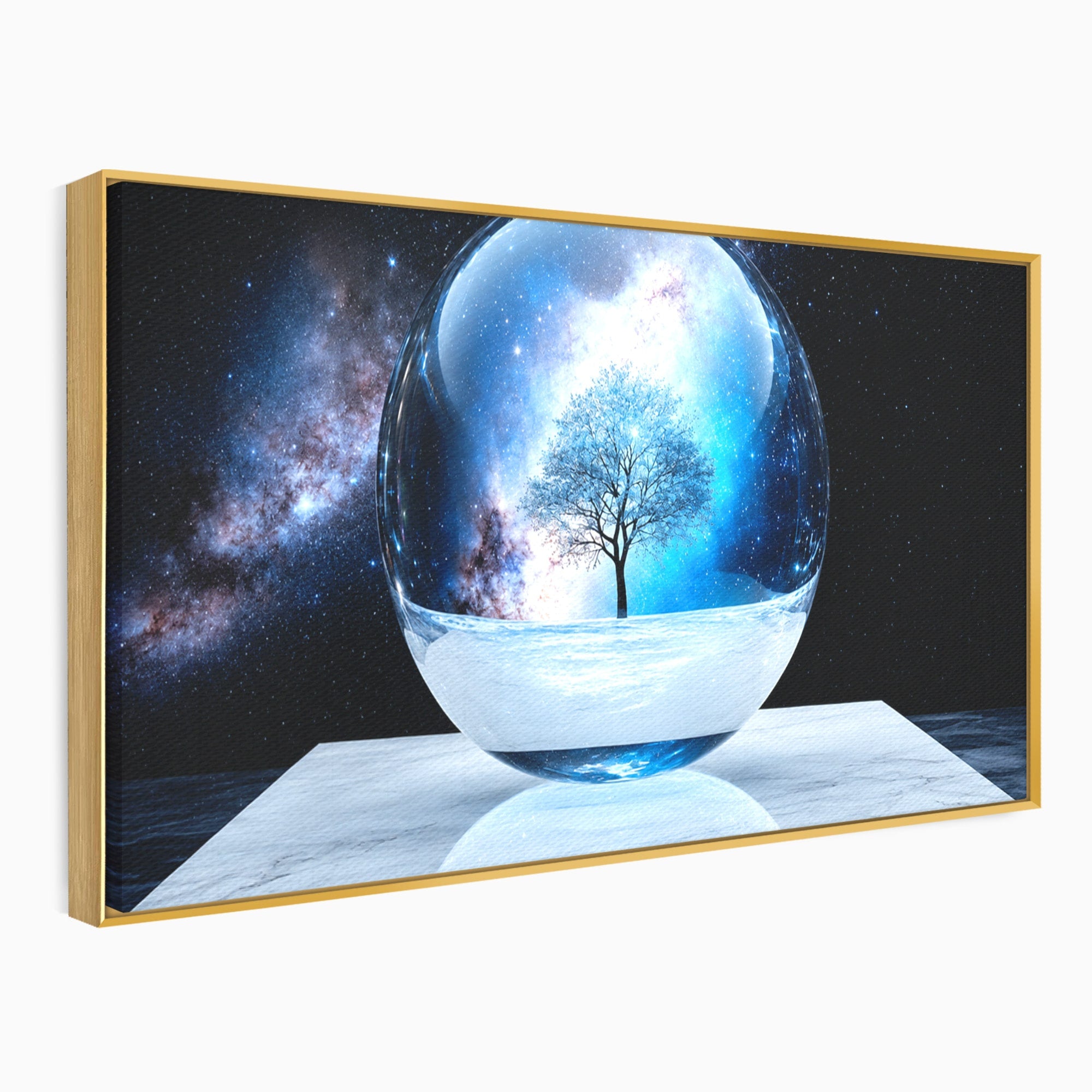 Tablou Canvas Premium LuxCanva® S1026, Copacul Cosmic, Copac, Univers, Sticla, Living, Fantezie, Mister, Culori Vibrante