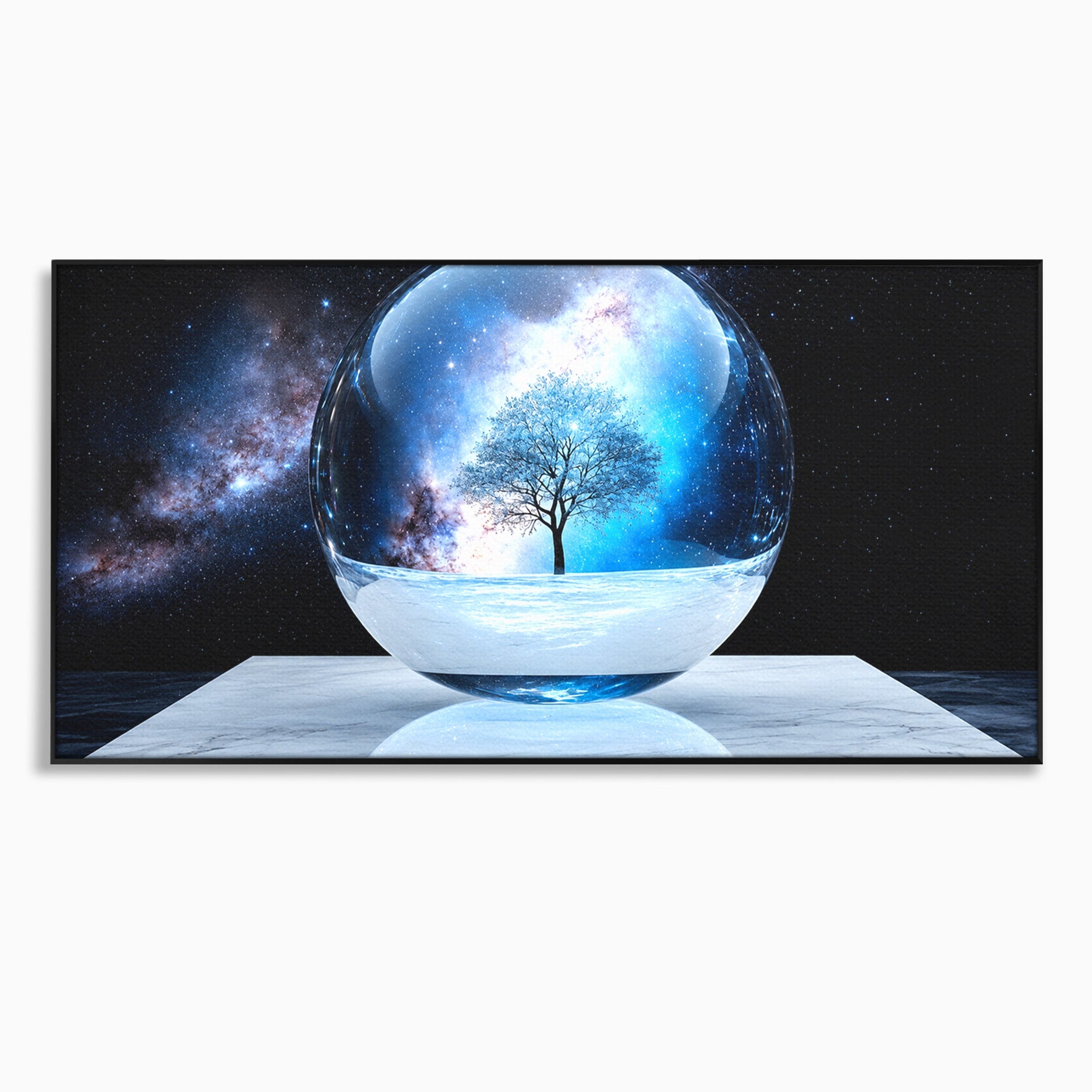Tablou Canvas Premium LuxCanva® S1026, Copacul Cosmic, Copac, Univers, Sticla, Living, Fantezie, Mister, Culori Vibrante