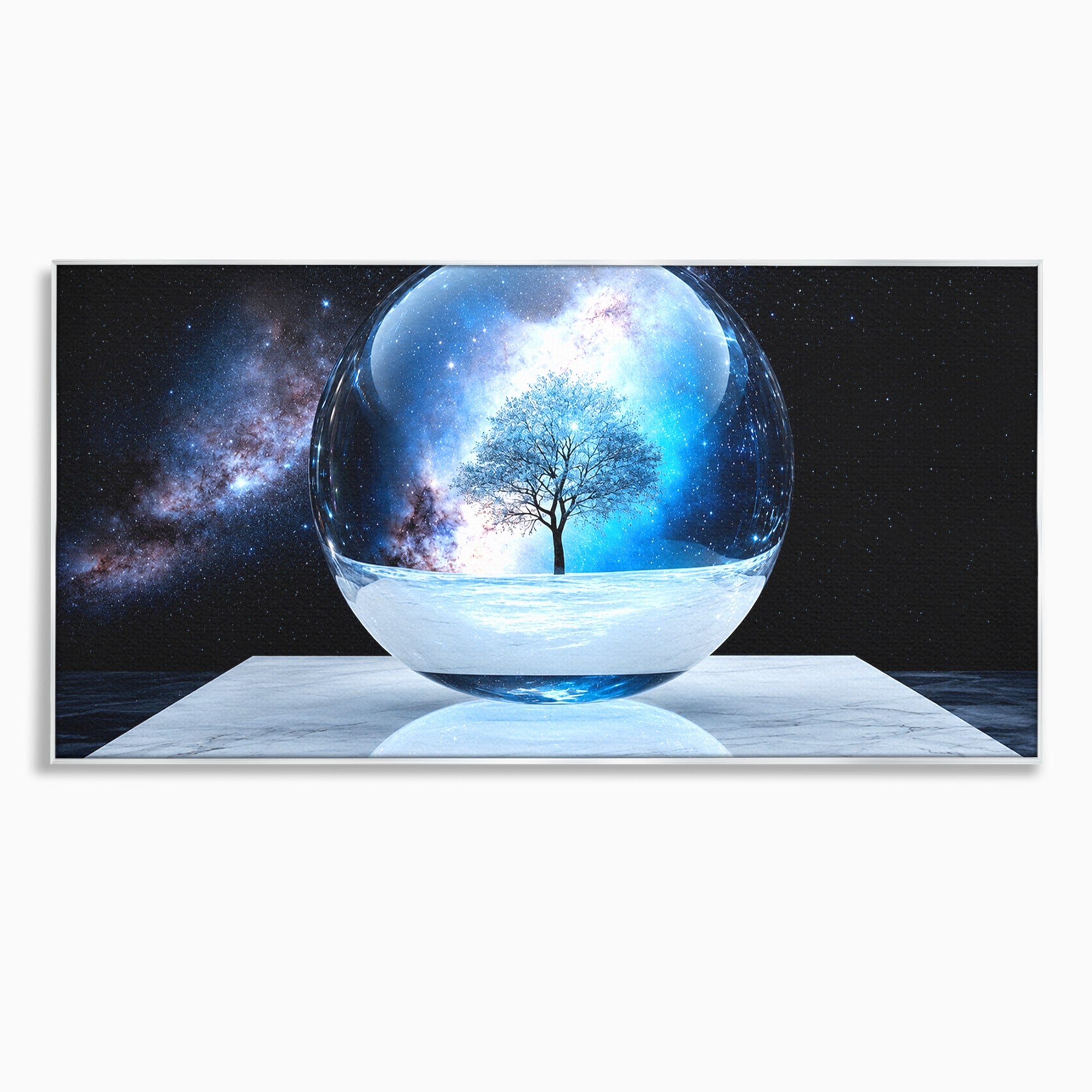 Tablou Canvas Premium LuxCanva® S1026, Copacul Cosmic, Copac, Univers, Sticla, Living, Fantezie, Mister, Culori Vibrante