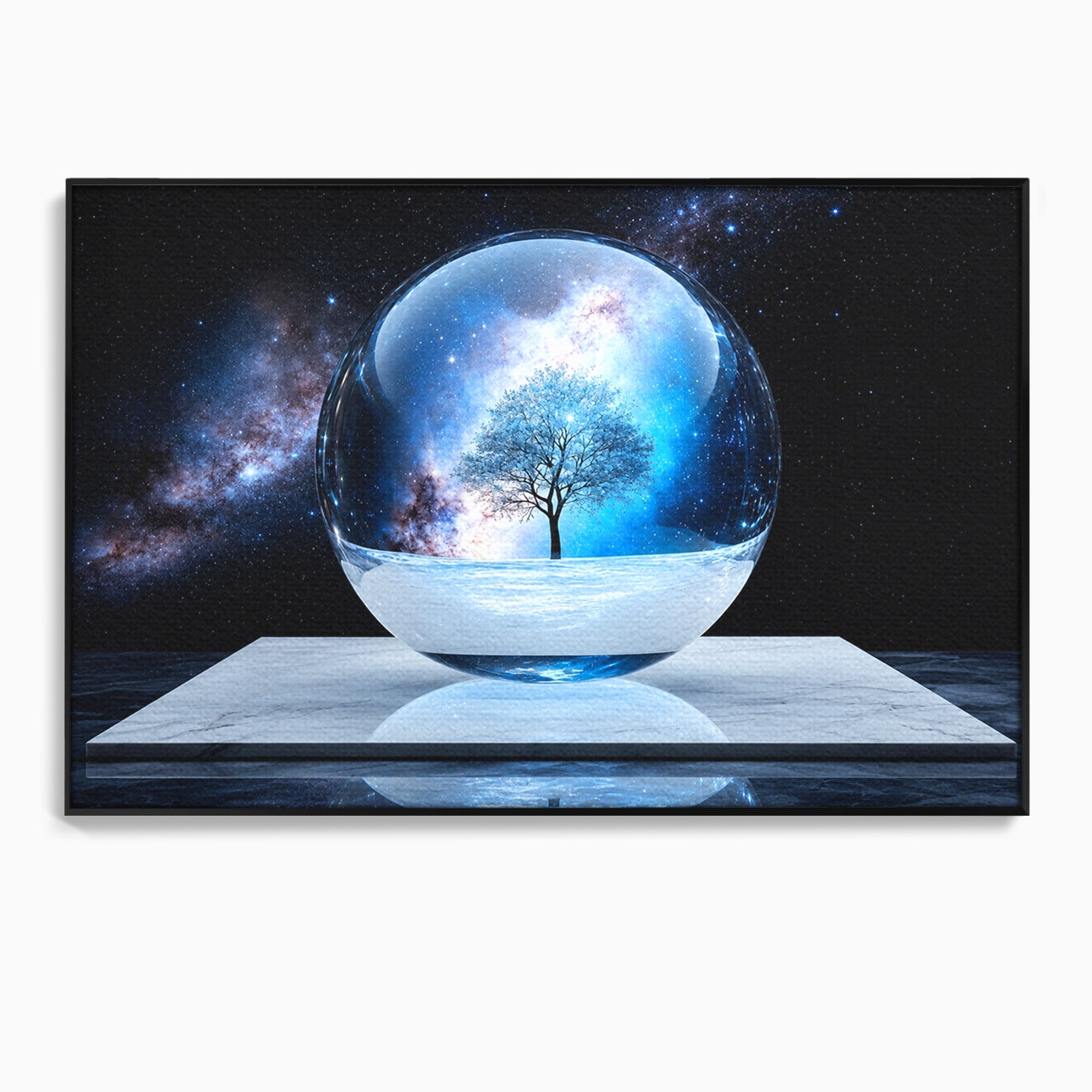 Tablou Canvas Premium LuxCanva® S1026, Copacul Cosmic, Copac, Univers, Sticla, Living, Fantezie, Mister, Culori Vibrante
