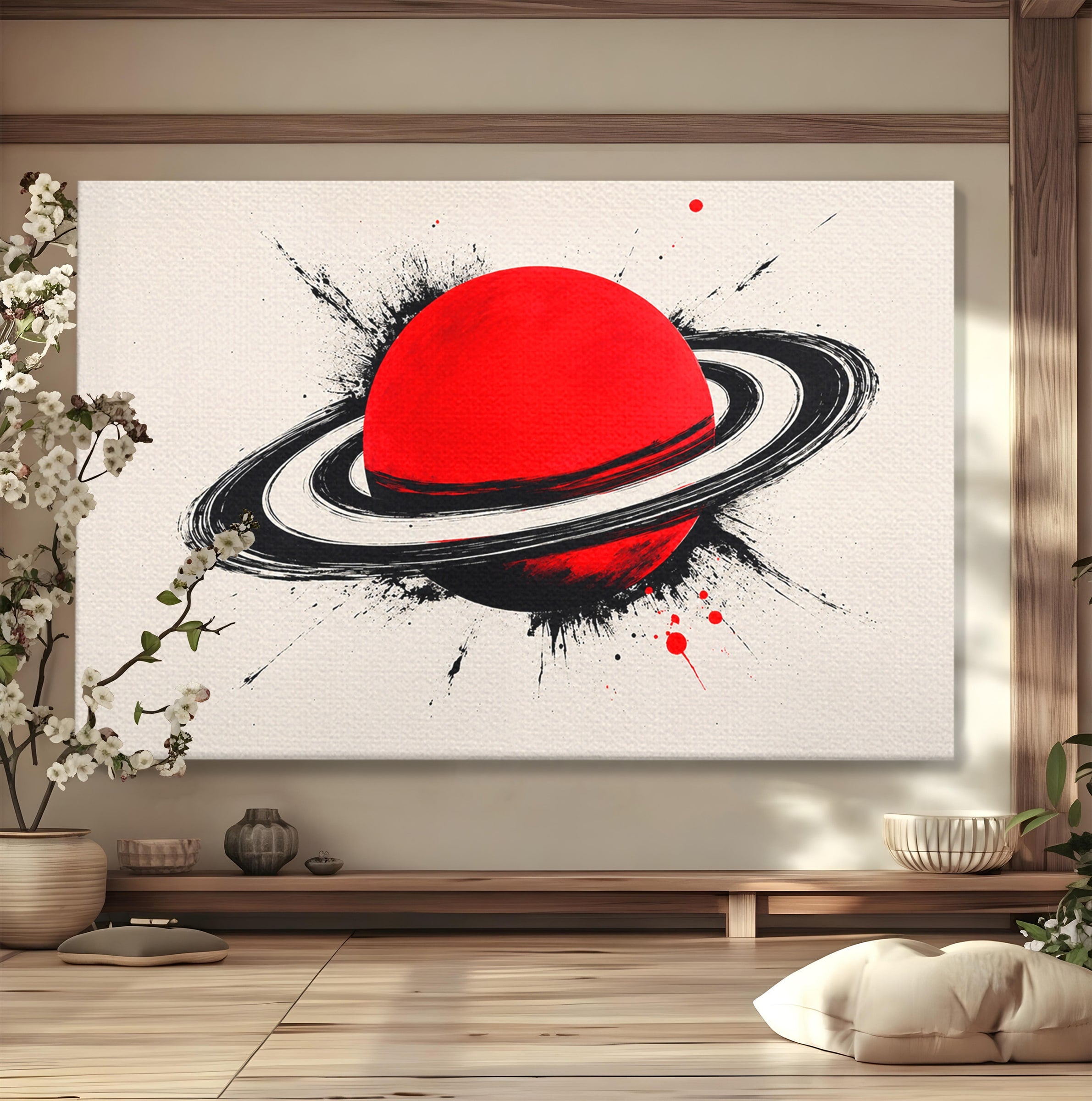 Tablou Canvas Premium LuxCanva® S1027, Planeta Rosie, Planeta, Spatiu, Abstract, Modern, Birou, Culori Vibrante