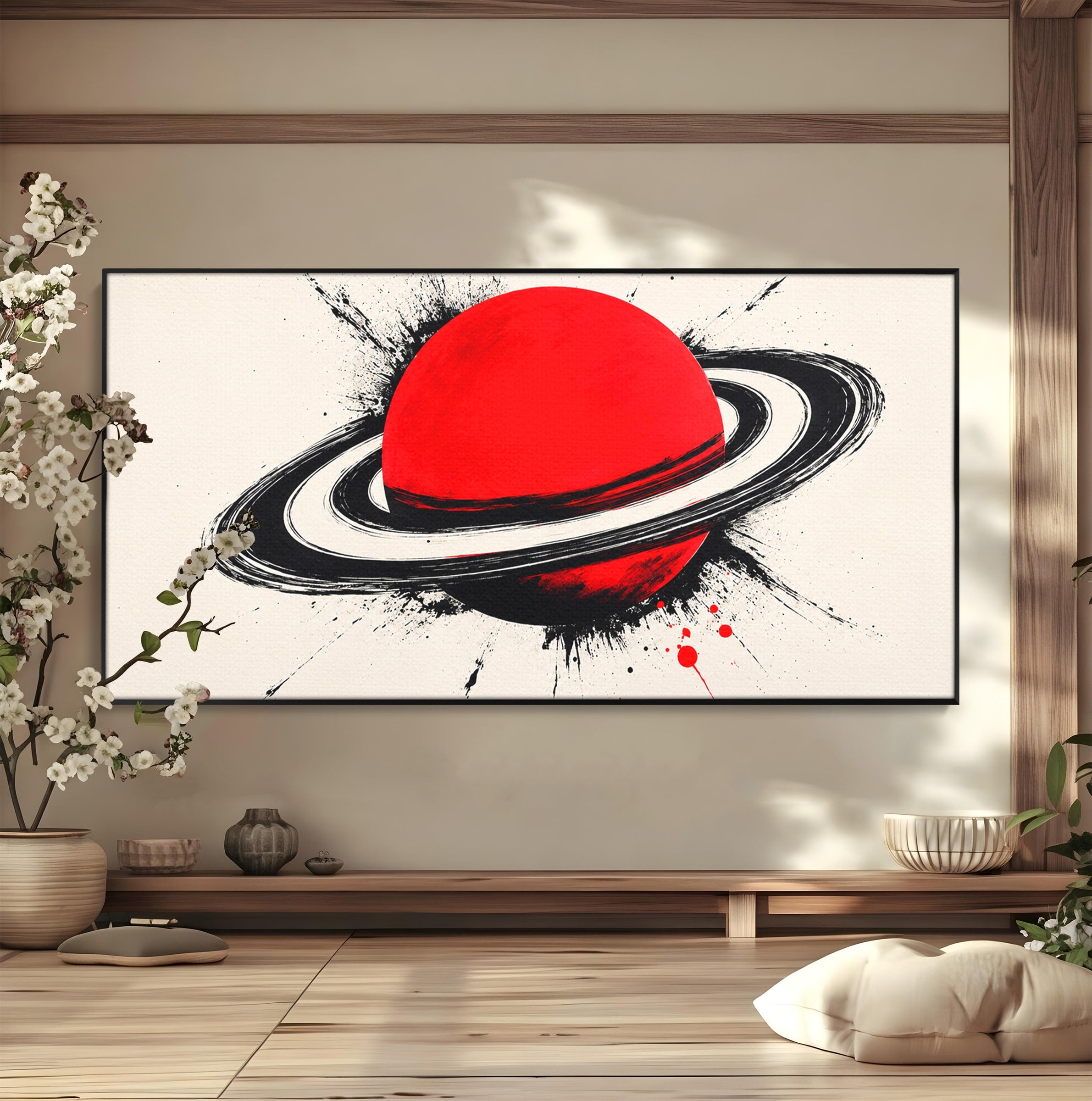 Tablou Canvas Premium LuxCanva® S1027, Planeta Rosie, Planeta, Spatiu, Abstract, Modern, Birou, Culori Vibrante