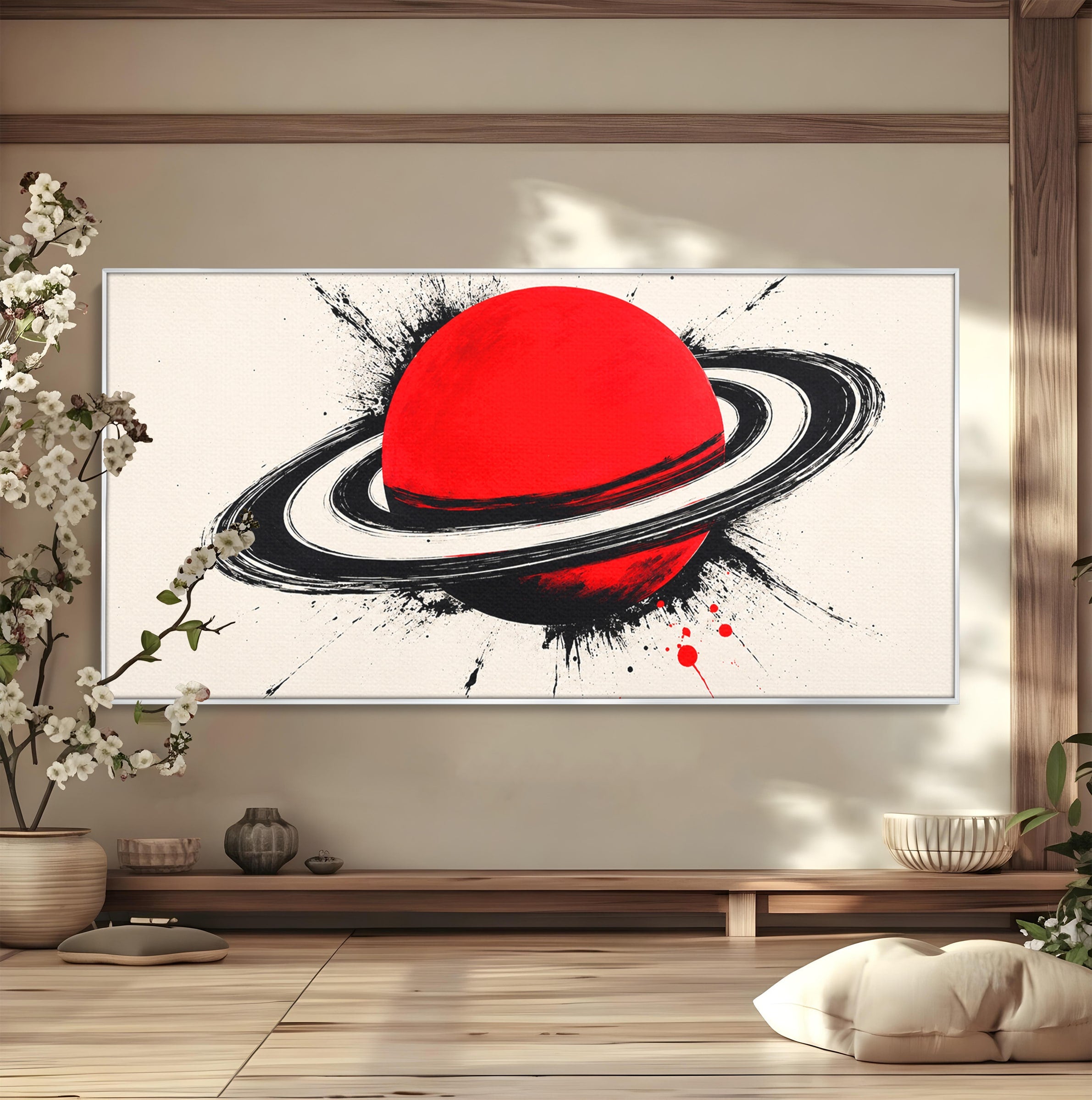 Tablou Canvas Premium LuxCanva® S1027, Planeta Rosie, Planeta, Spatiu, Abstract, Modern, Birou, Culori Vibrante