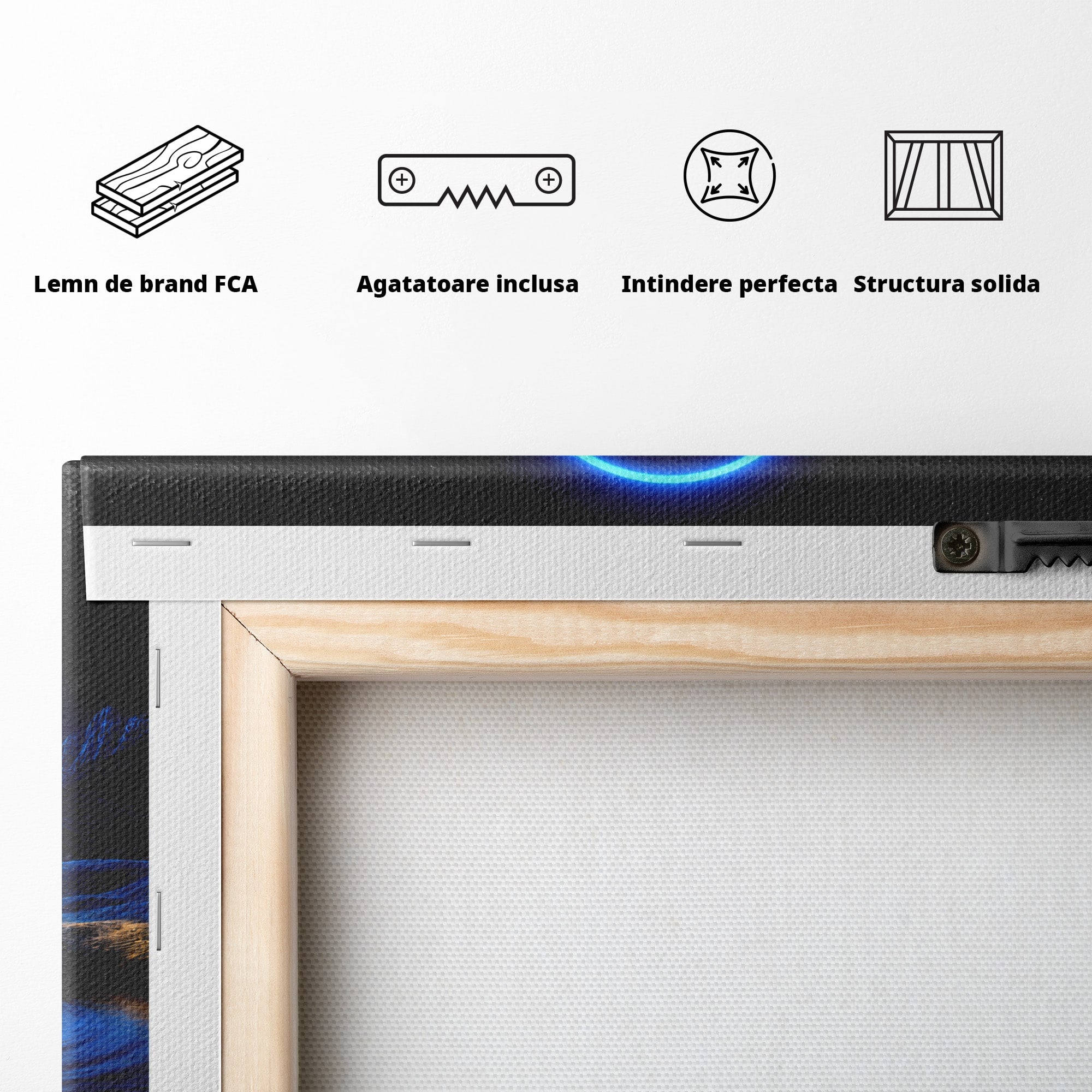 Tablou Canvas Premium LuxCanva® S1028, Eclipsa Luminata, Peisaj, Noapte, Fantast, Lac, Living, Dormitor, Culori Vibrante