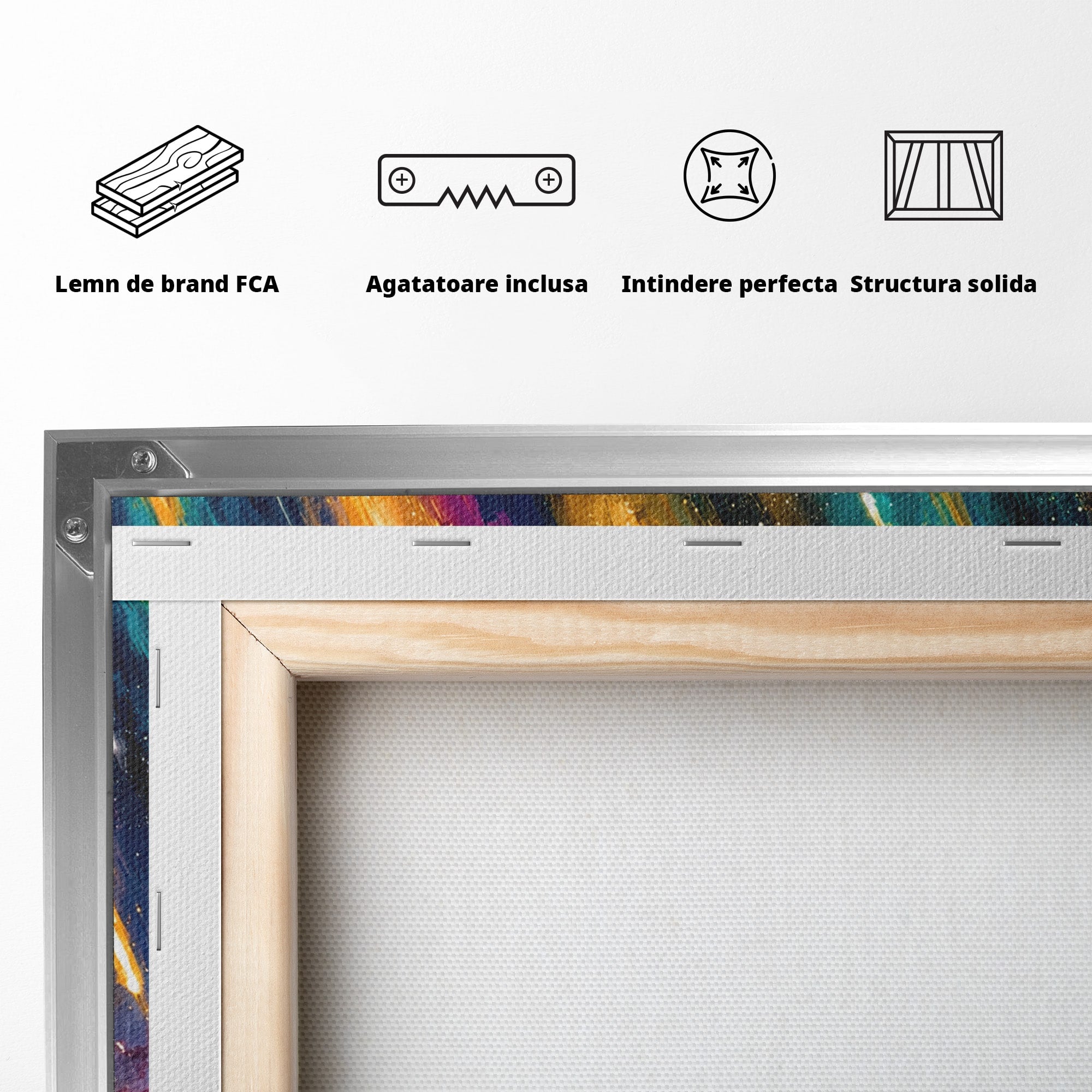 Tablou Canvas Premium LuxCanva® S1030, Ploua Cu Stele, Stele, Cer, Peisaj, Apus, Living, Culori Vibrante