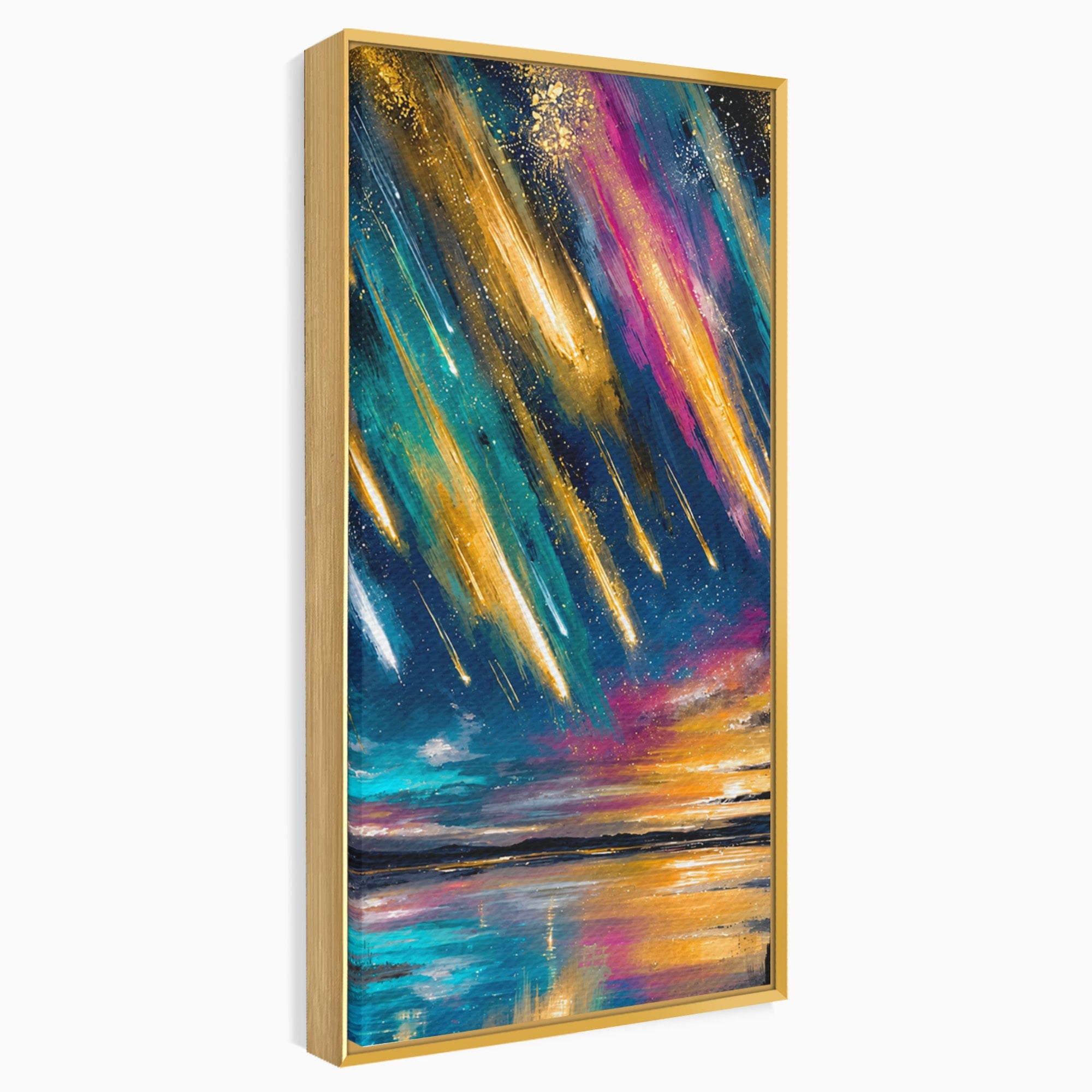 Tablou Canvas Premium LuxCanva® S1030, Ploua Cu Stele, Stele, Cer, Peisaj, Apus, Living, Culori Vibrante
