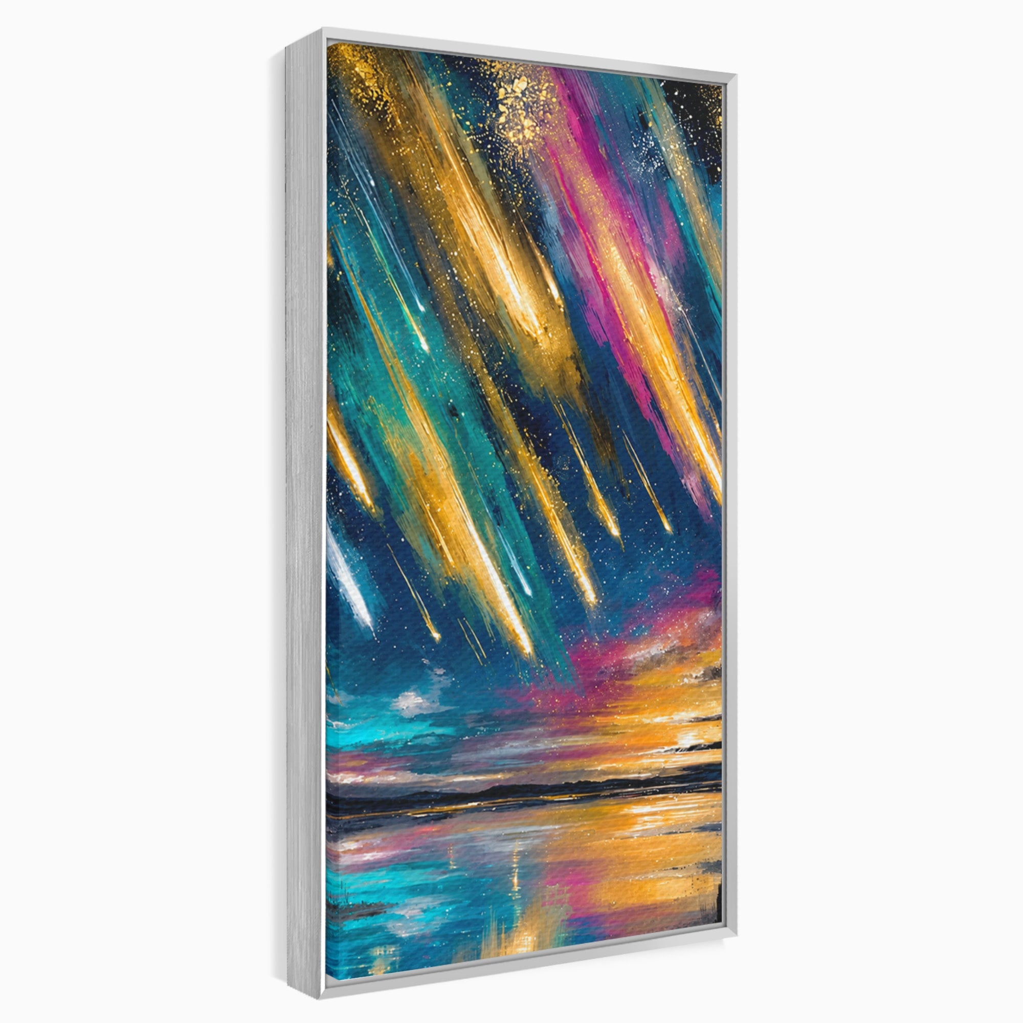 Tablou Canvas Premium LuxCanva® S1030, Ploua Cu Stele, Stele, Cer, Peisaj, Apus, Living, Culori Vibrante