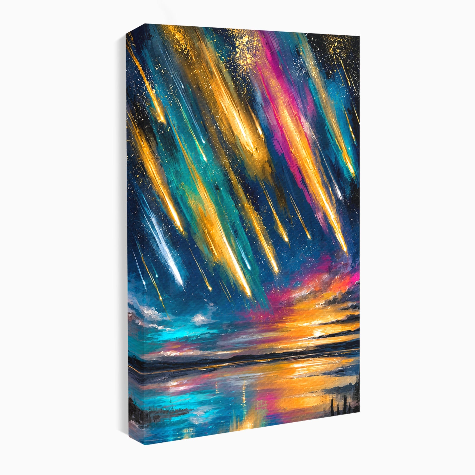 Tablou Canvas Premium LuxCanva® S1030, Ploua Cu Stele, Stele, Cer, Peisaj, Apus, Living, Culori Vibrante