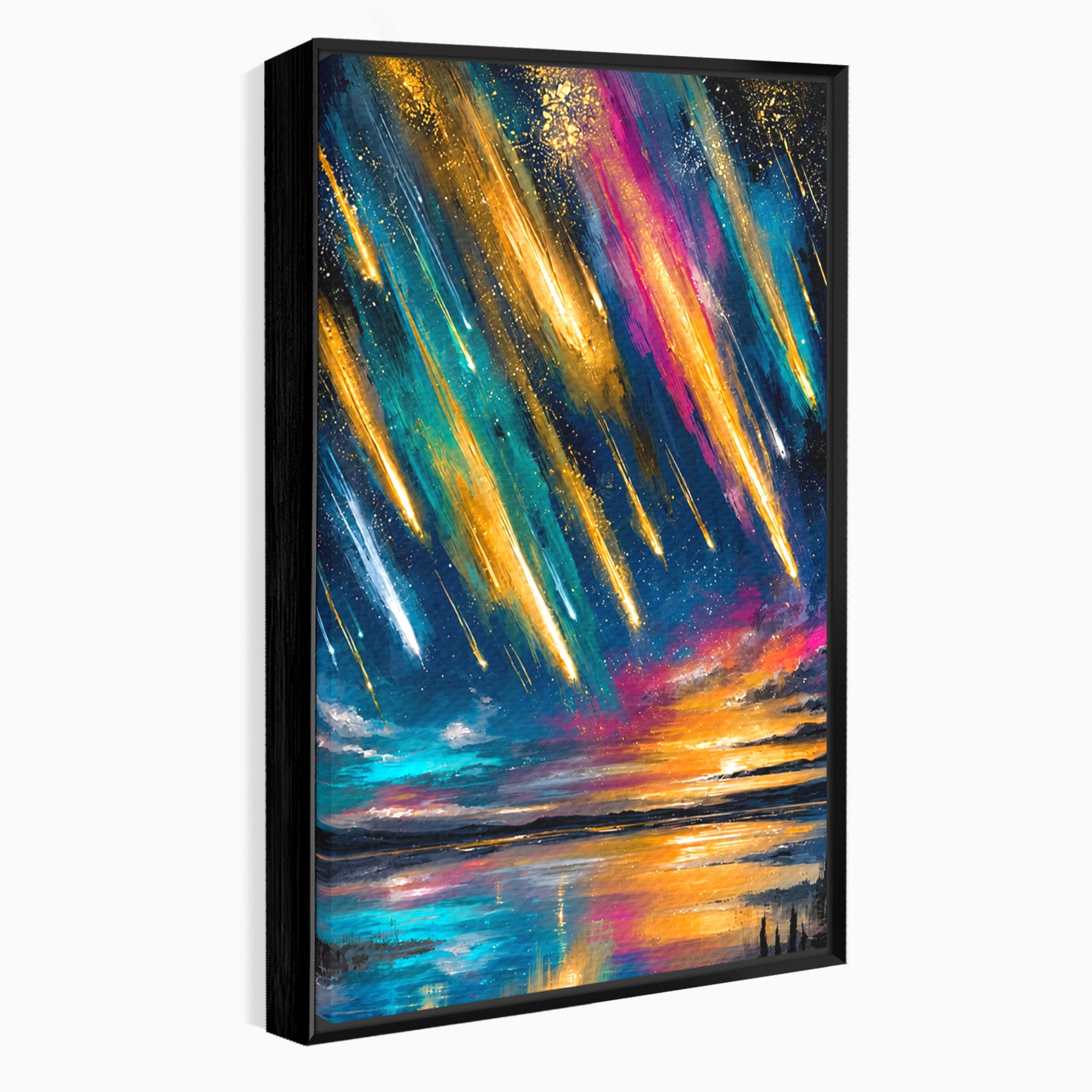 Tablou Canvas Premium LuxCanva® S1030, Ploua Cu Stele, Stele, Cer, Peisaj, Apus, Living, Culori Vibrante