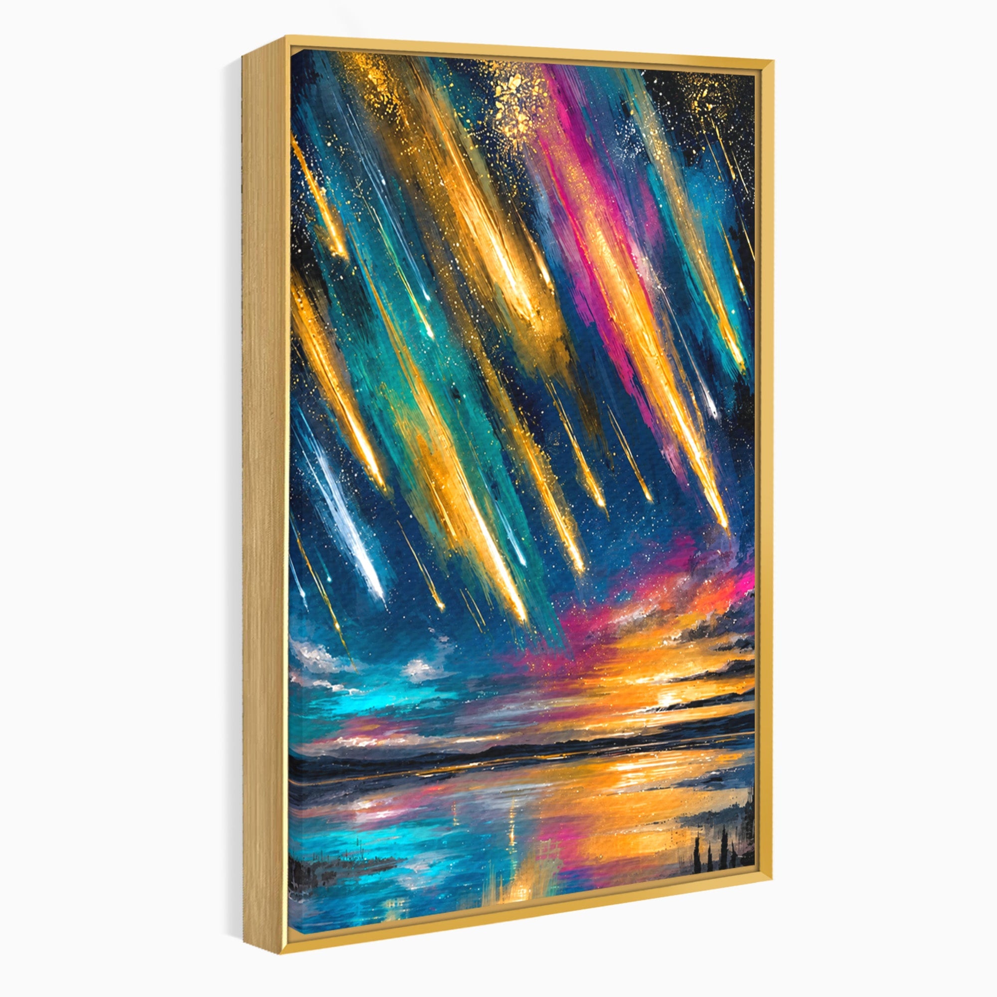 Tablou Canvas Premium LuxCanva® S1030, Ploua Cu Stele, Stele, Cer, Peisaj, Apus, Living, Culori Vibrante