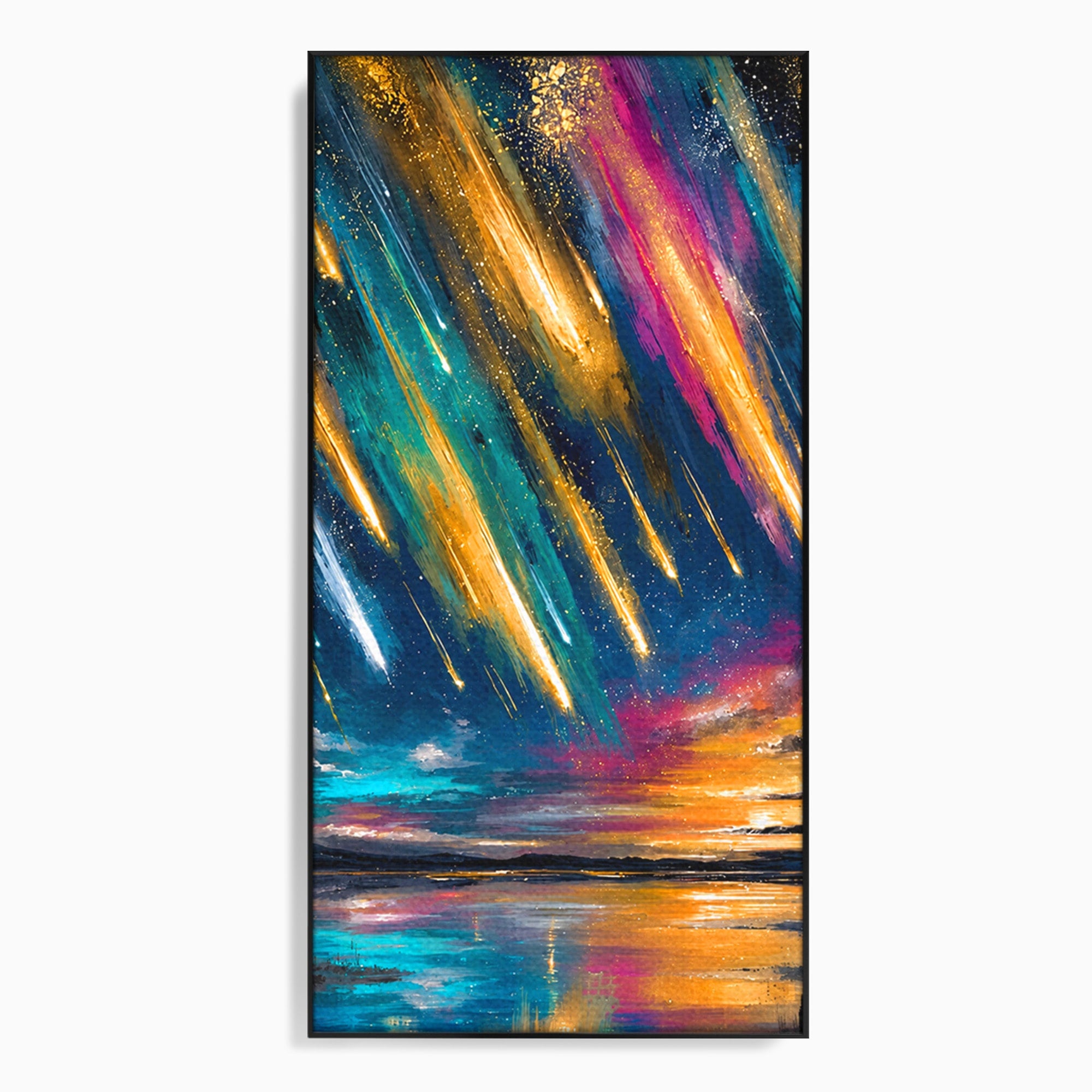 Tablou Canvas Premium LuxCanva® S1030, Ploua Cu Stele, Stele, Cer, Peisaj, Apus, Living, Culori Vibrante